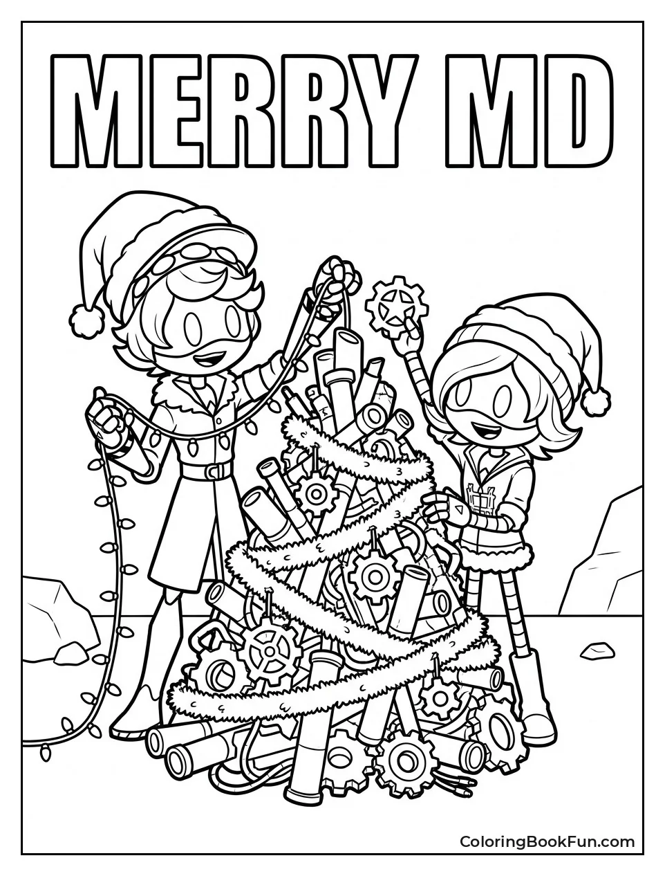 N and Uzi Decorate Scrap Tree