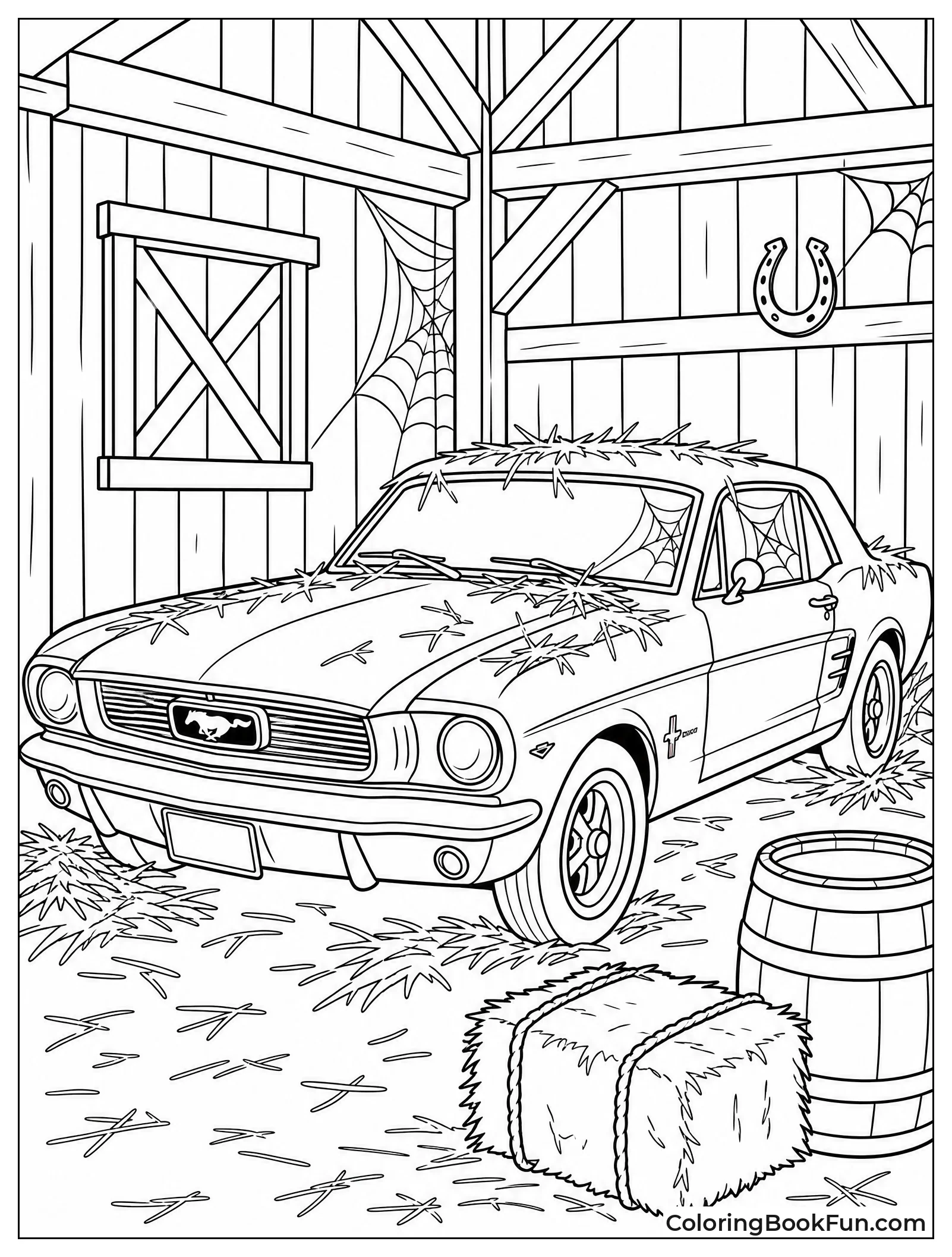 Dusty Mustang Hides in Old Barn
