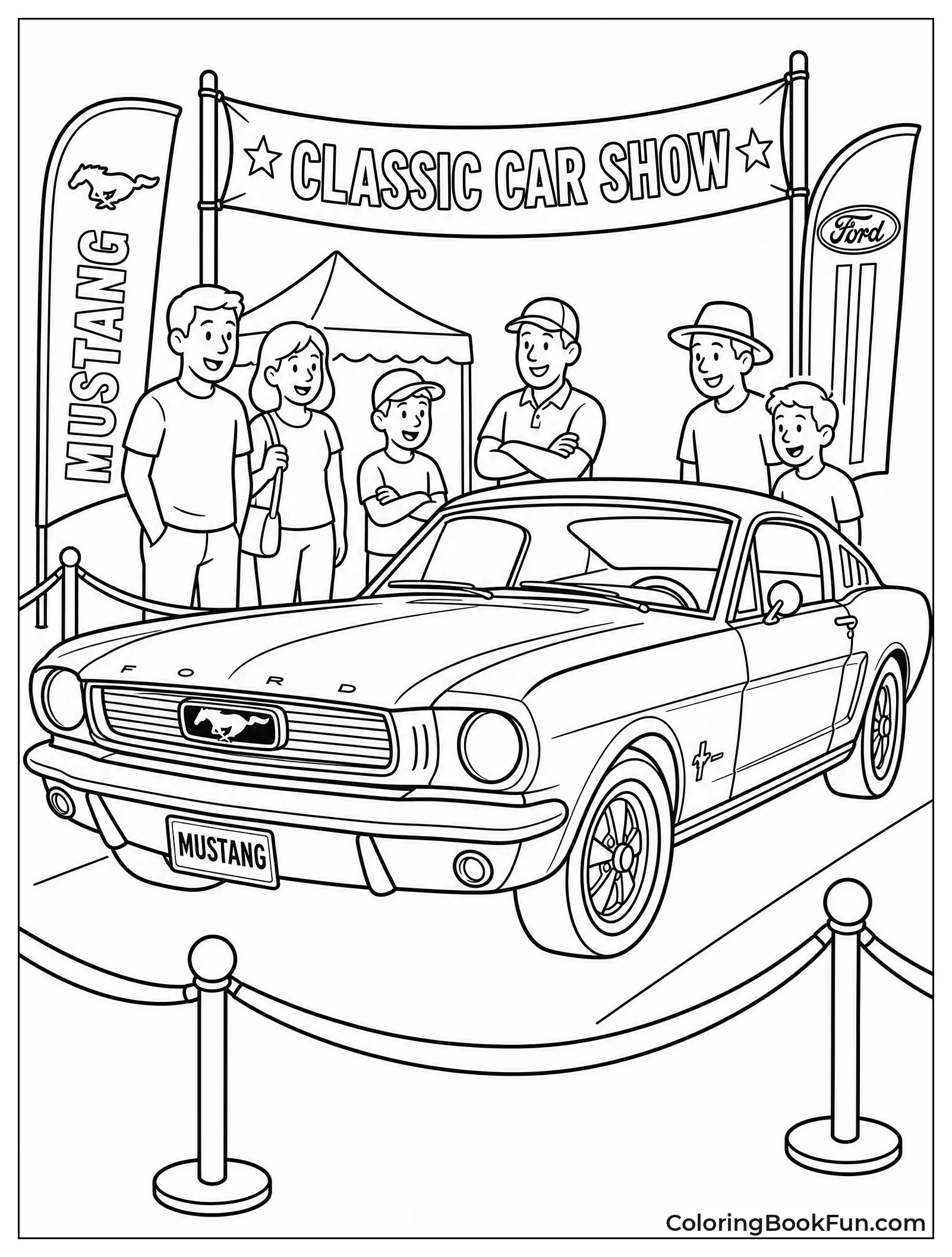 Polished Mustang Sits at Car Show