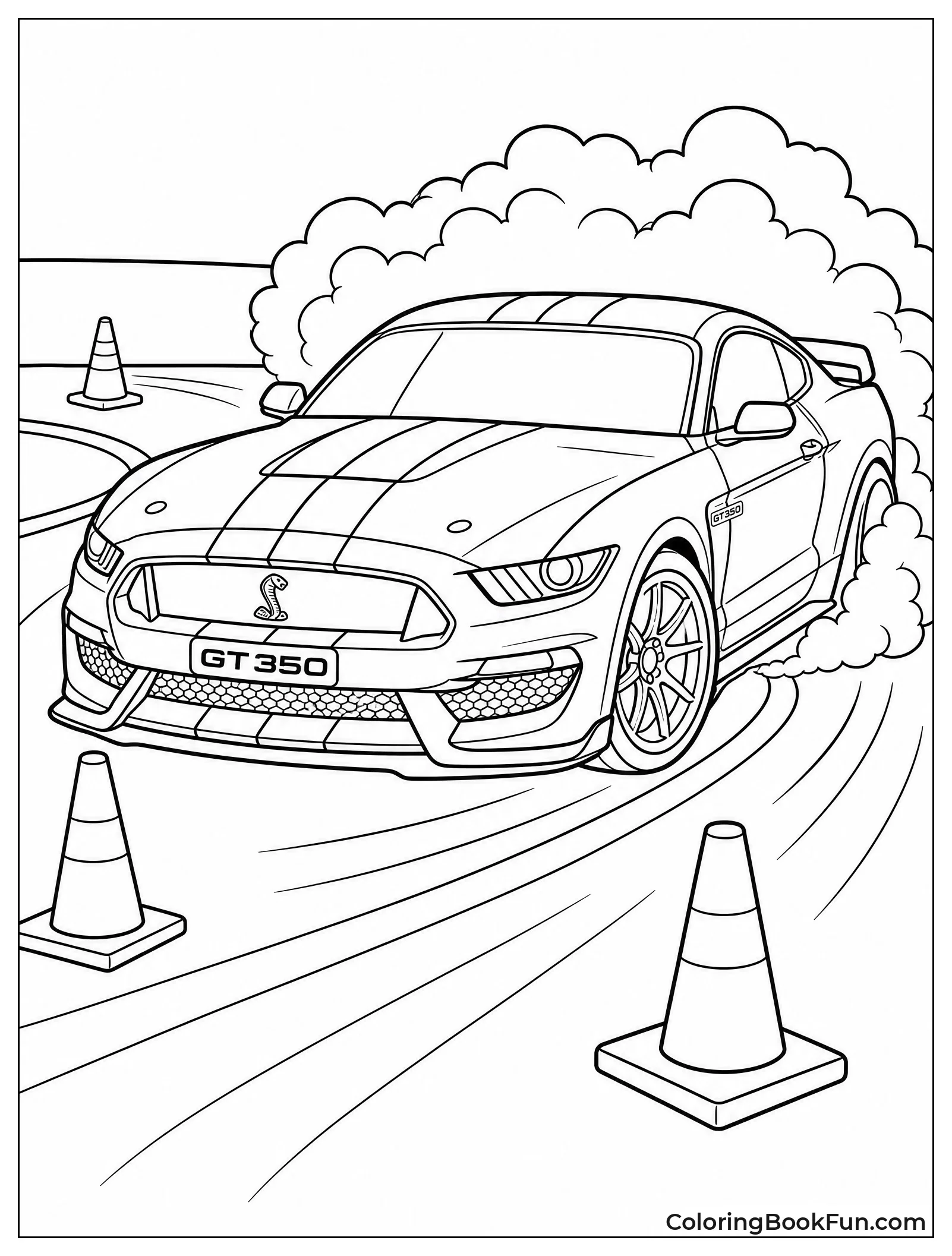 Shelby Gt350 Drifts Around Corner