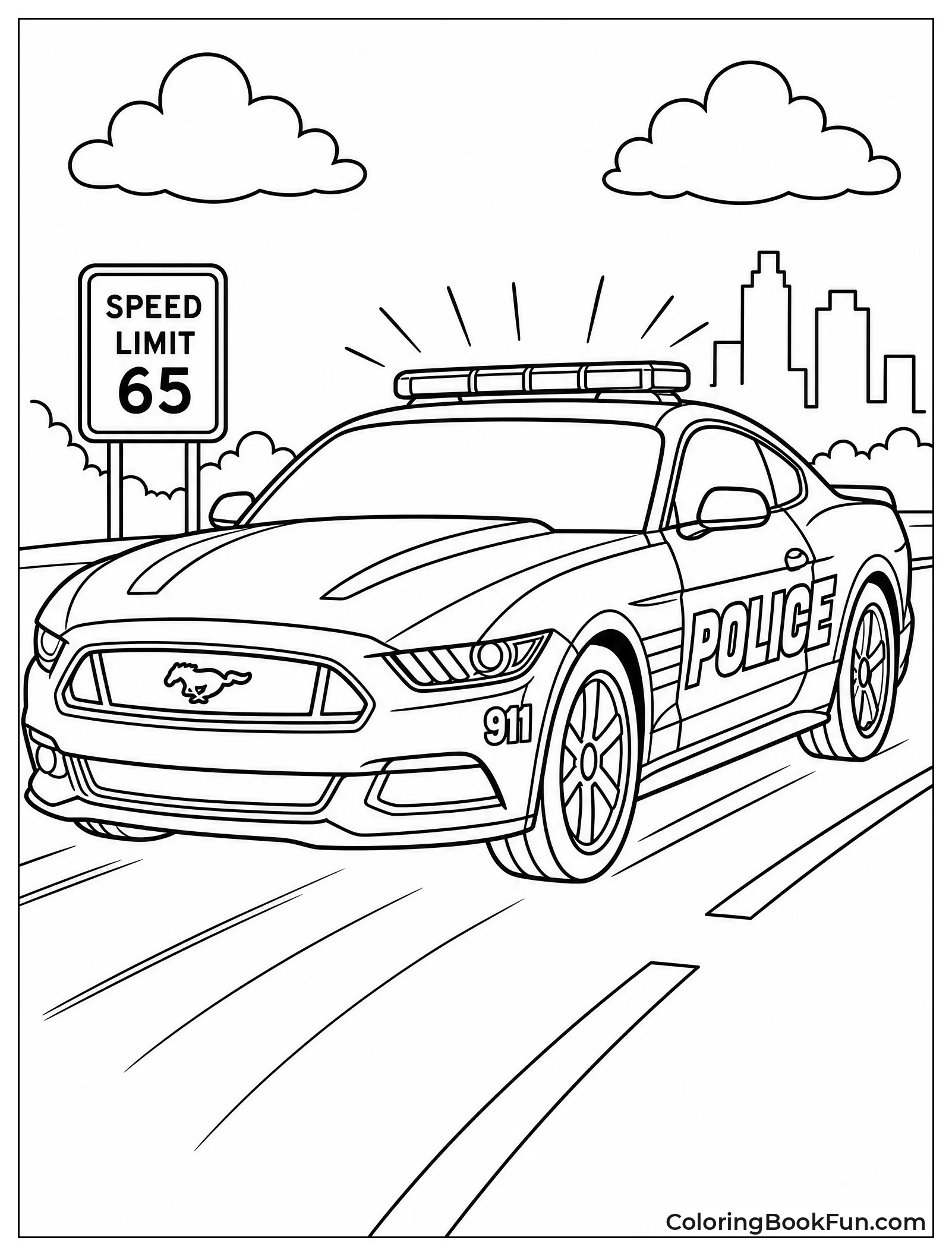 Police Mustang Chases with Lights On