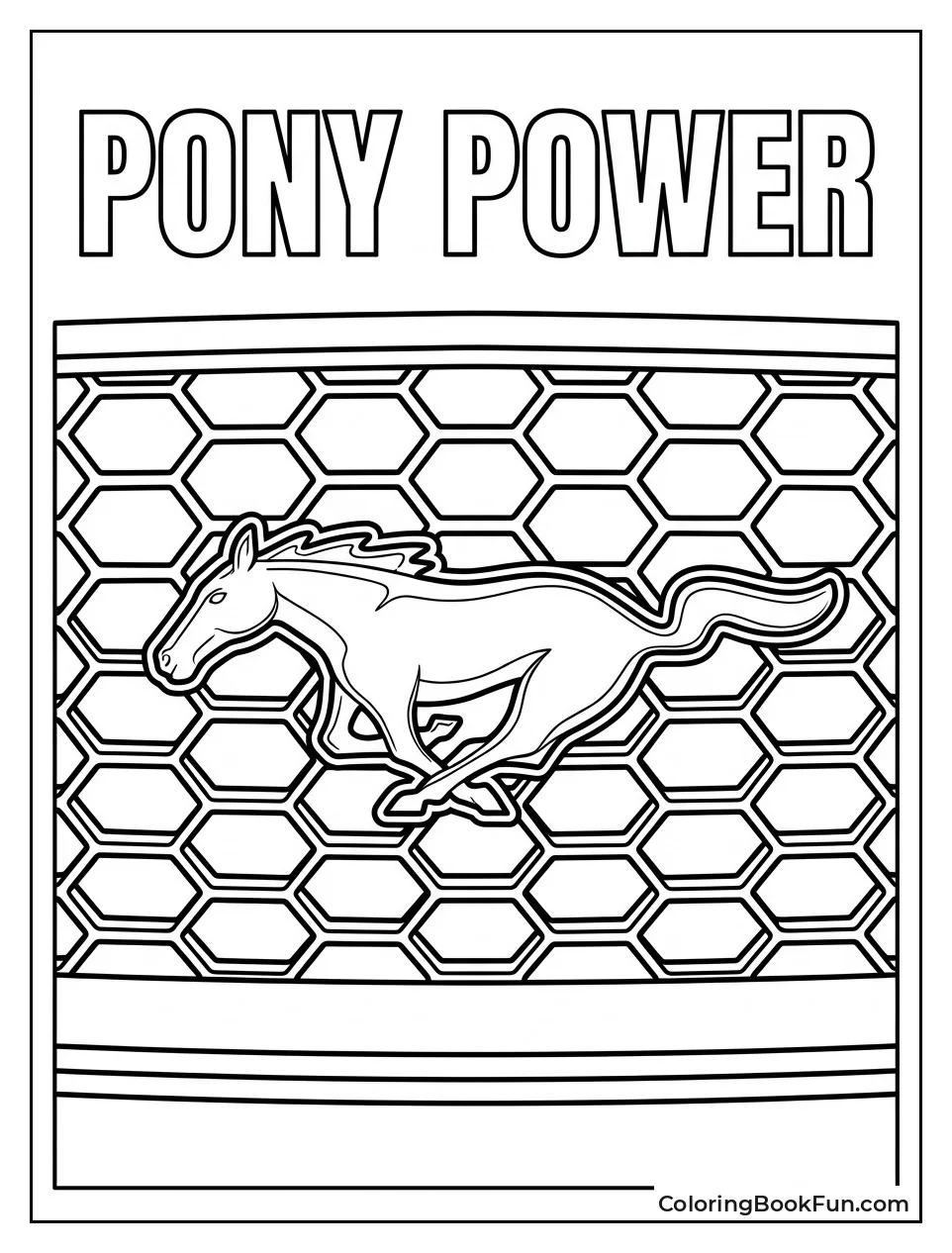 Pony Emblem Sits on Honeycomb Grille