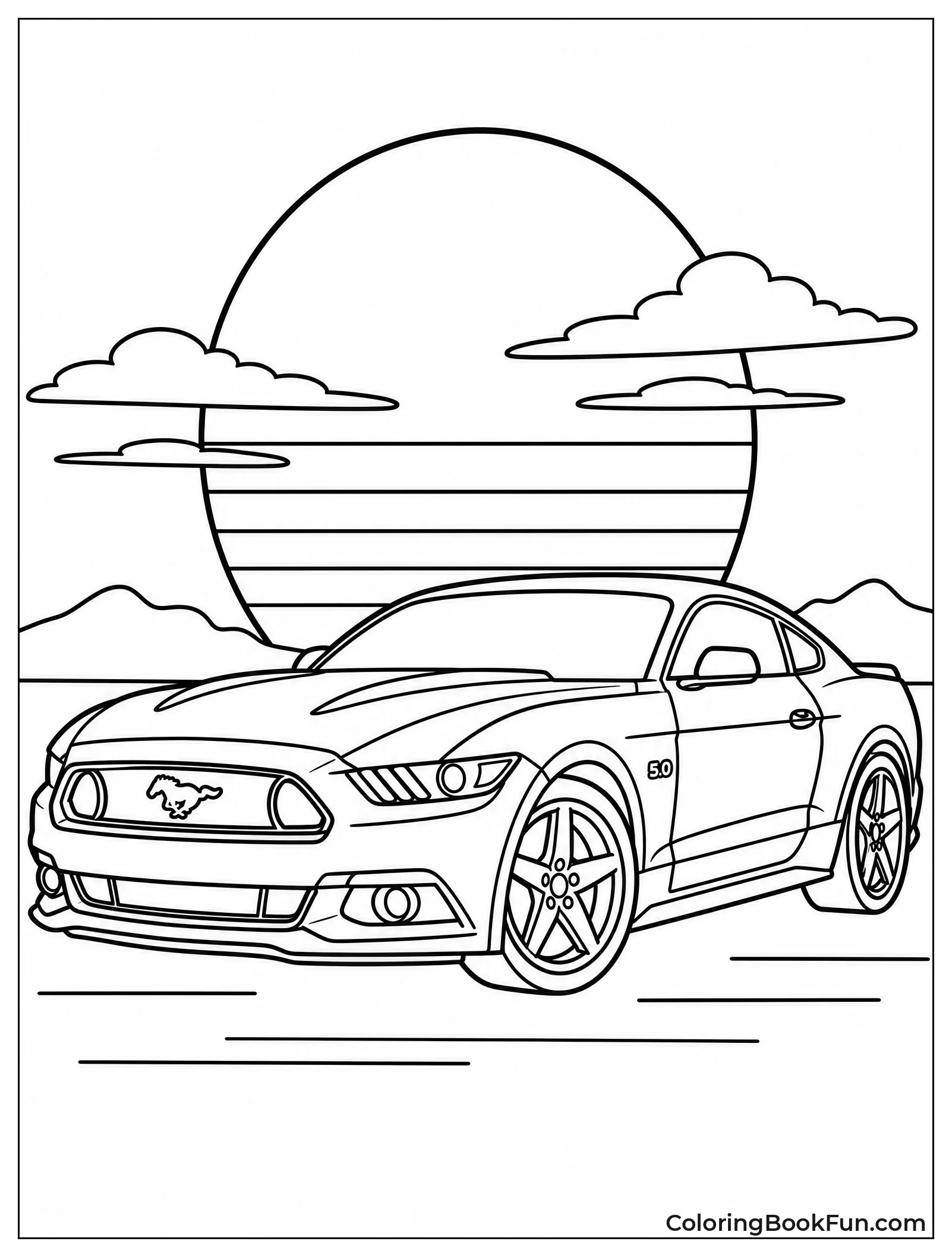 Mustang Silhouette Stands Against Setting Sun