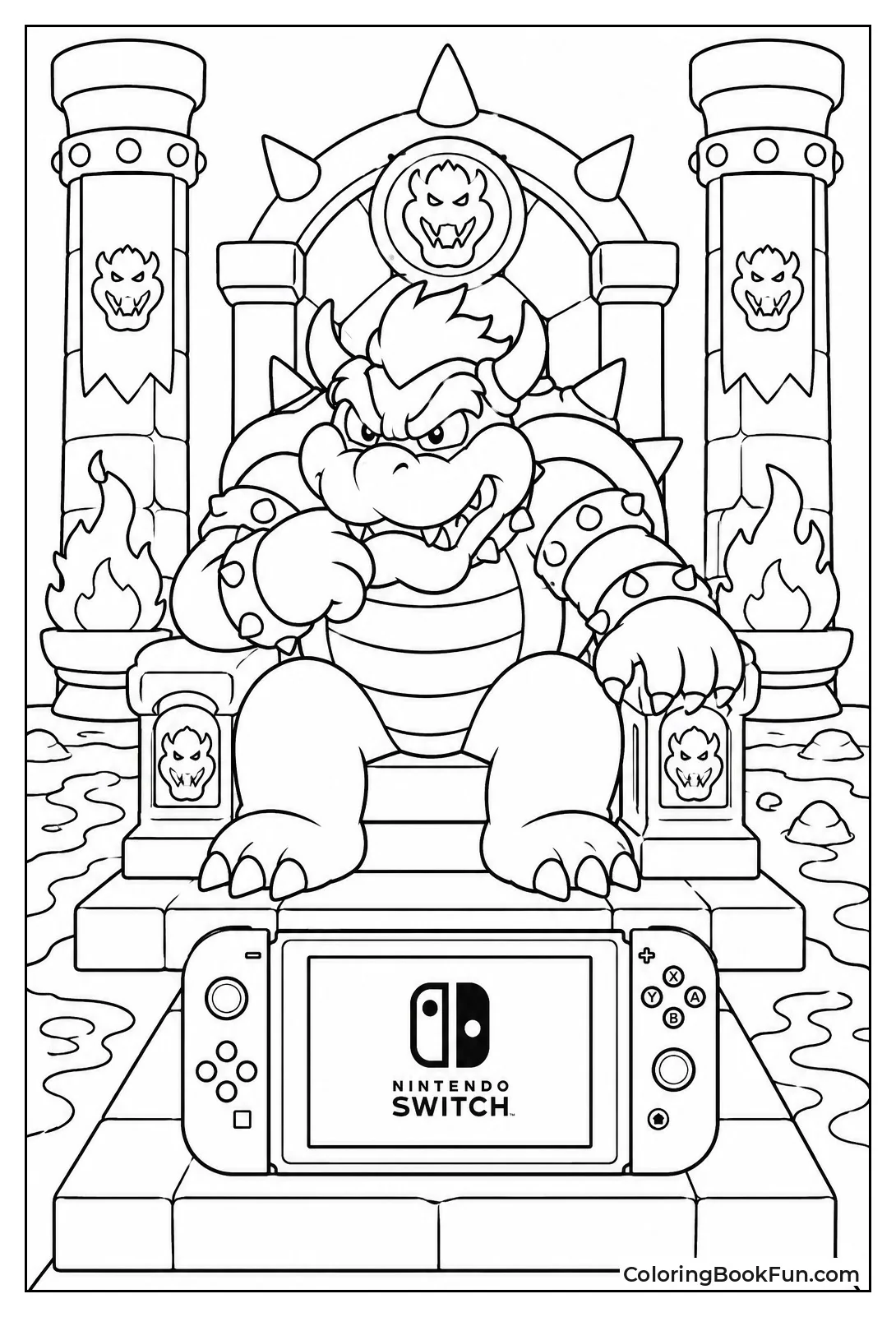 Bowser on Fiery Throne