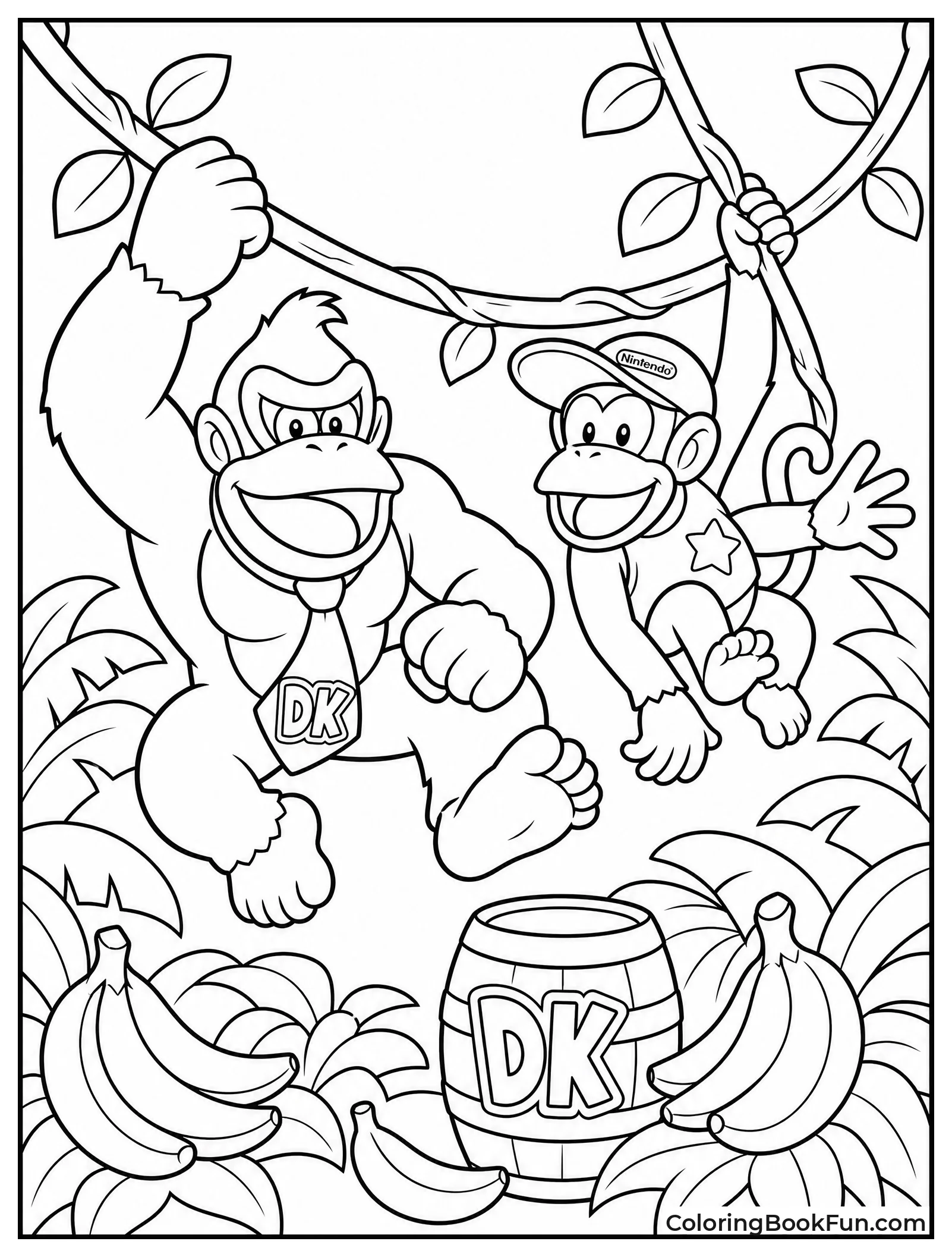 Donkey Kong Swinging on Vines