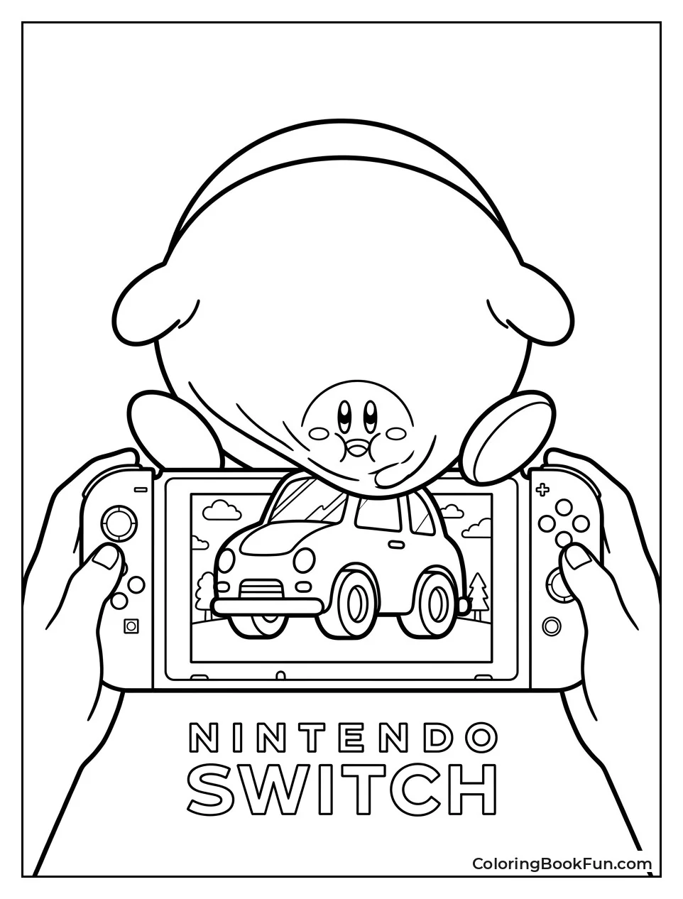 Kirby with Car in Mouth