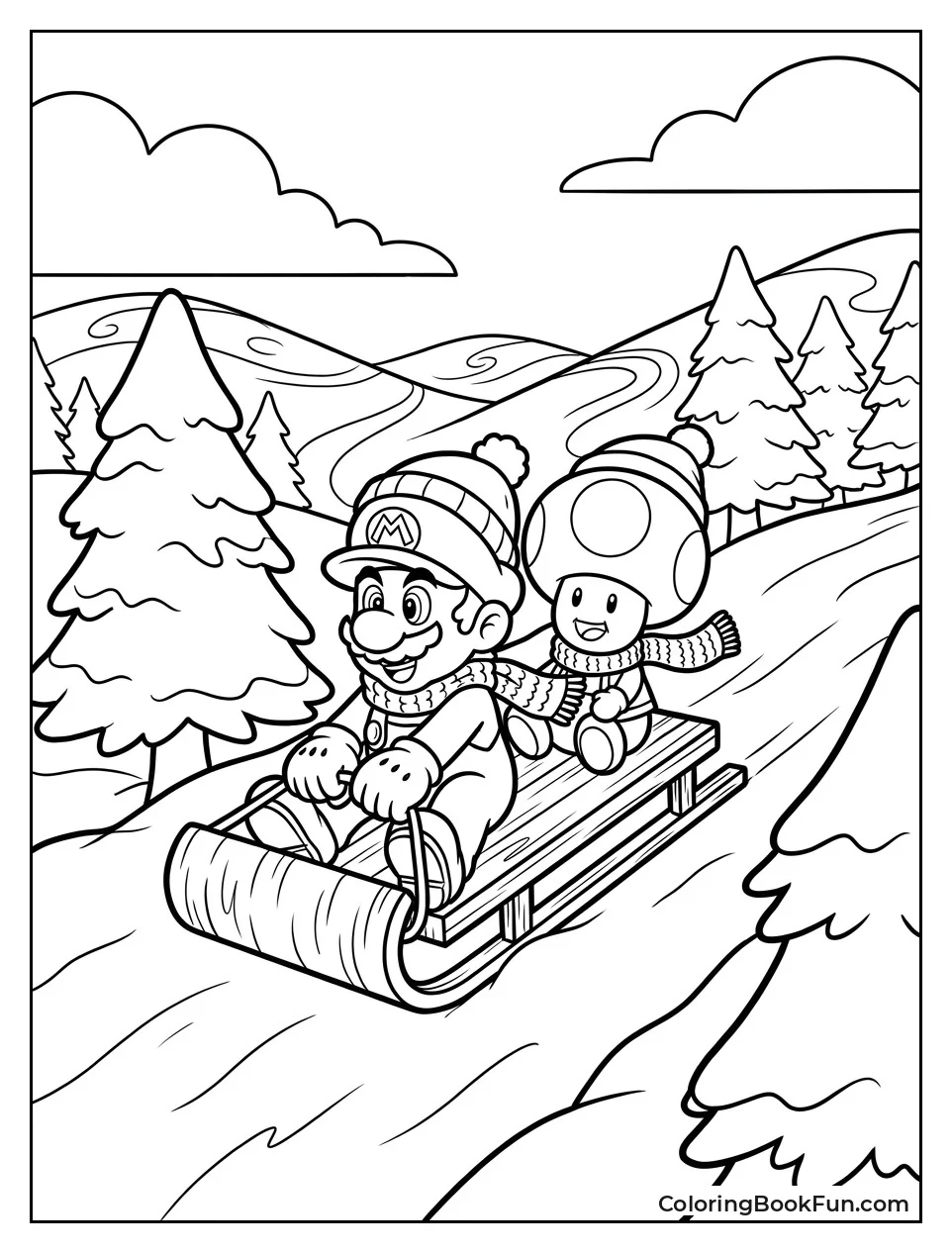 Mario Sledding Down Hill