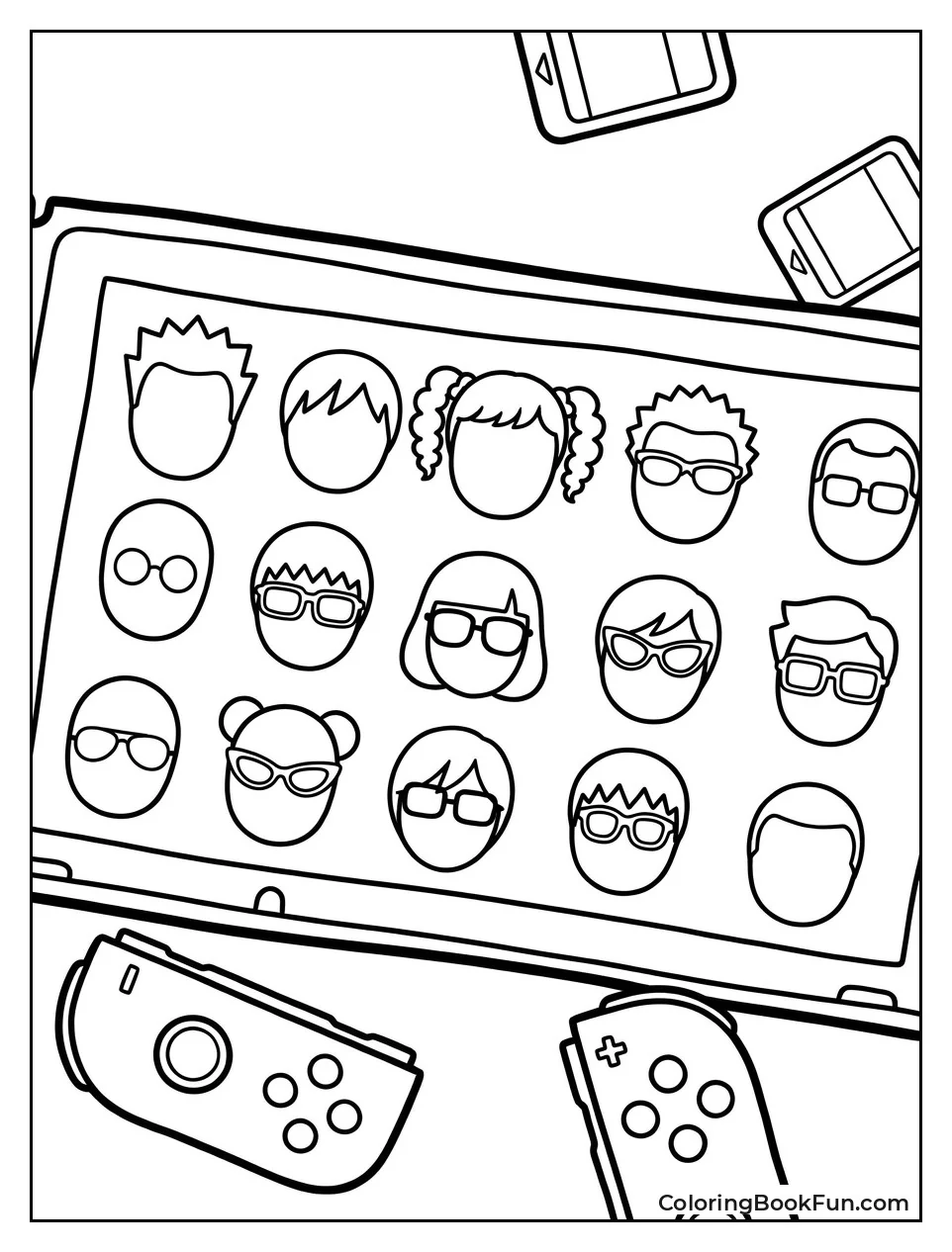 Blank Mii Faces to Color