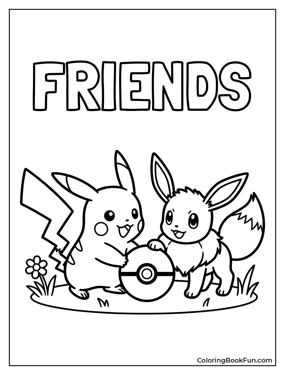 Pikachu and Eevee Playing Together