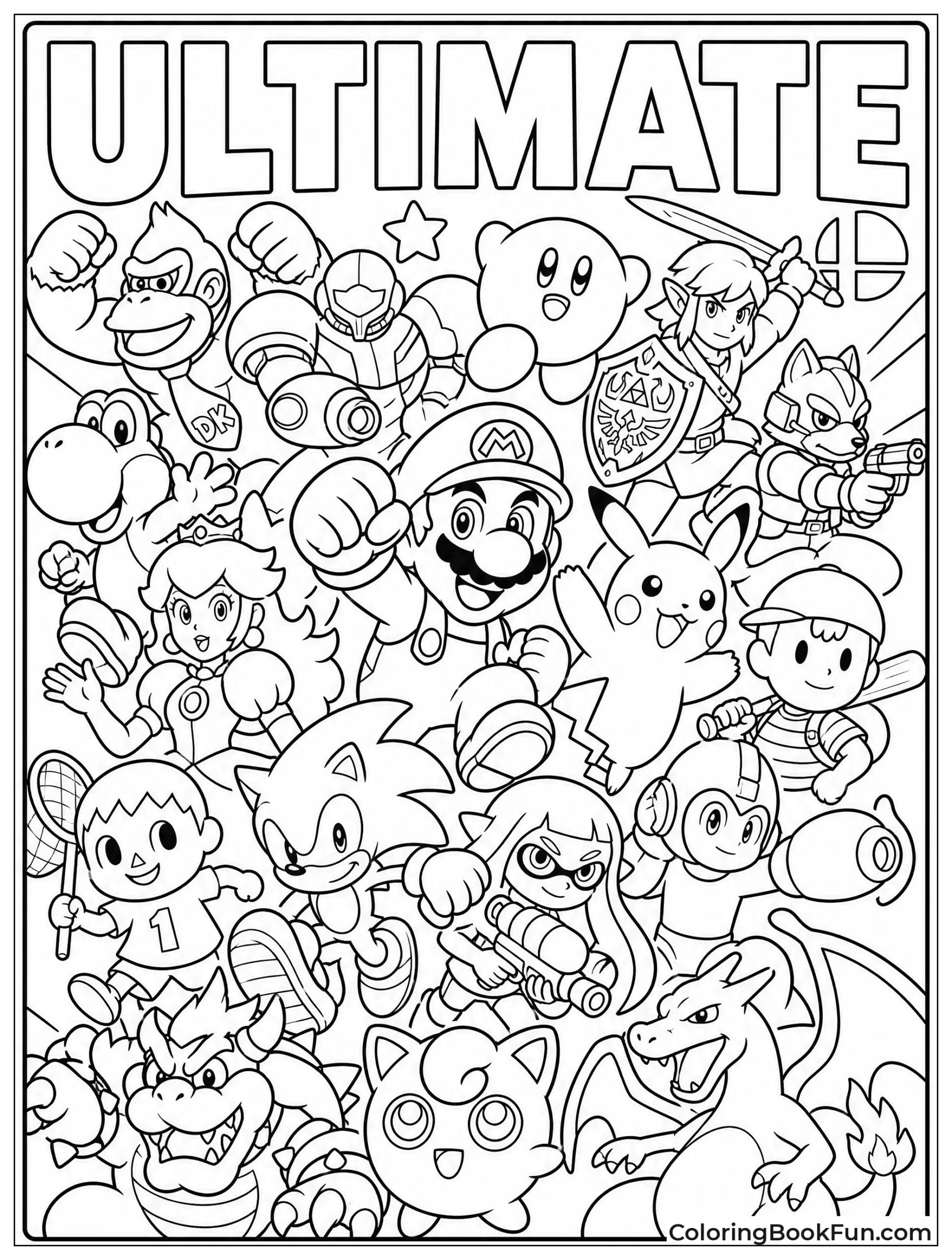 Many Fighters in Smash Bros