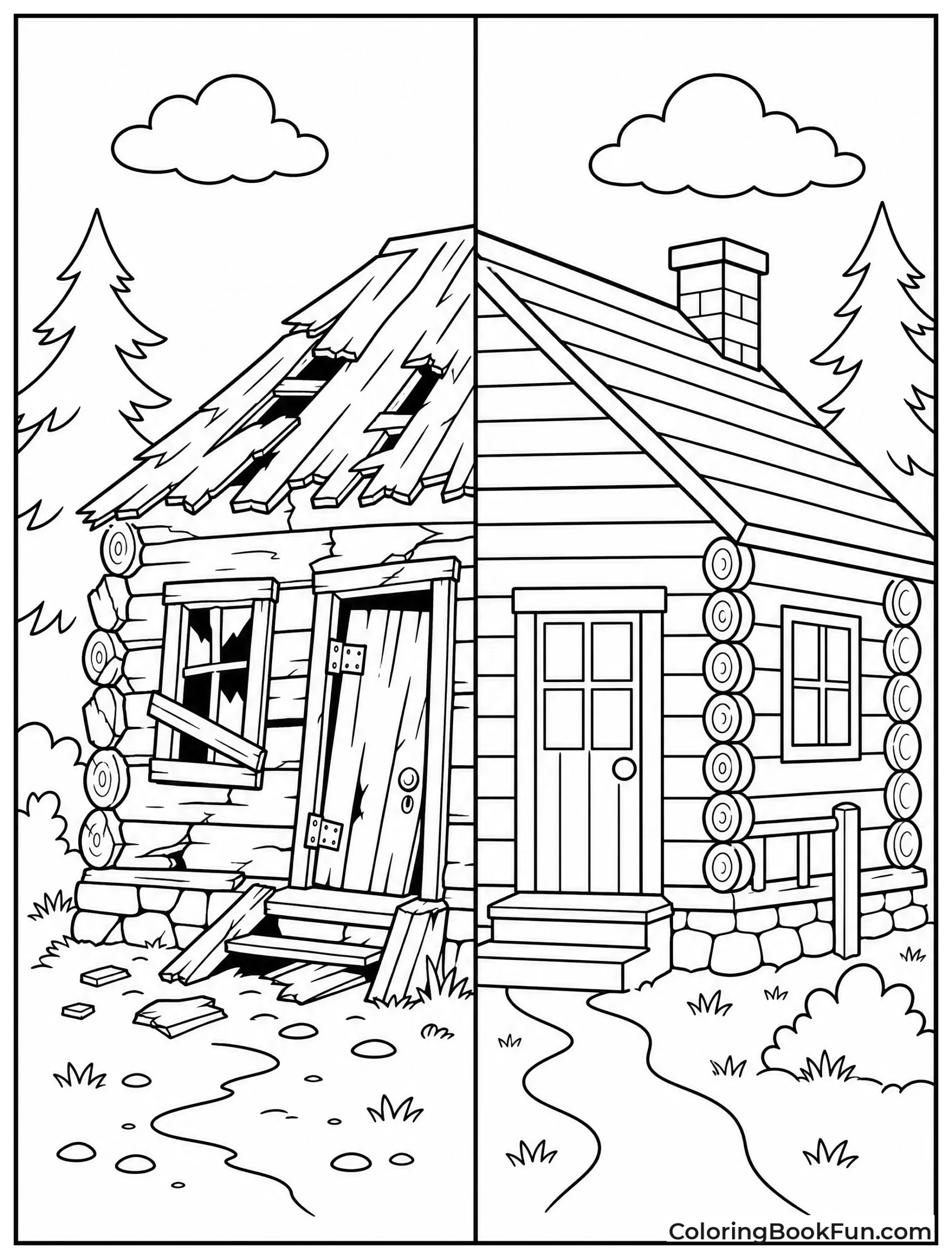 Old Cabin Next to New One