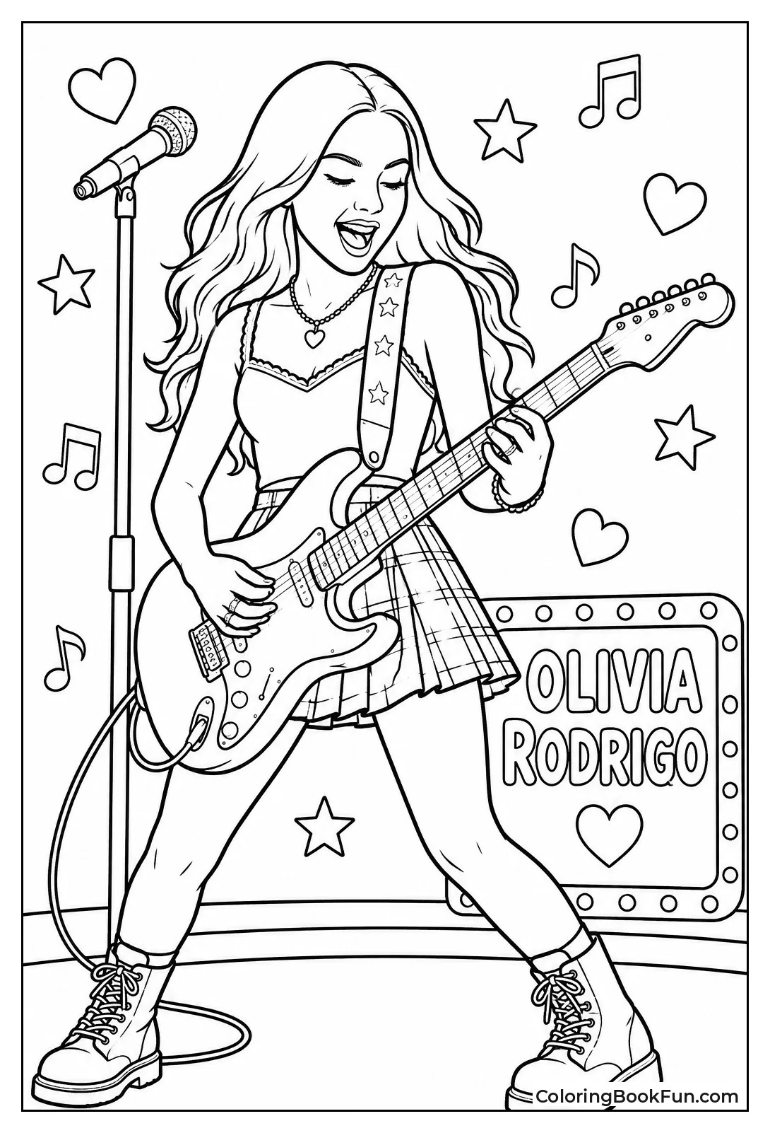 Olivia Performs Guitar Solo on Stage