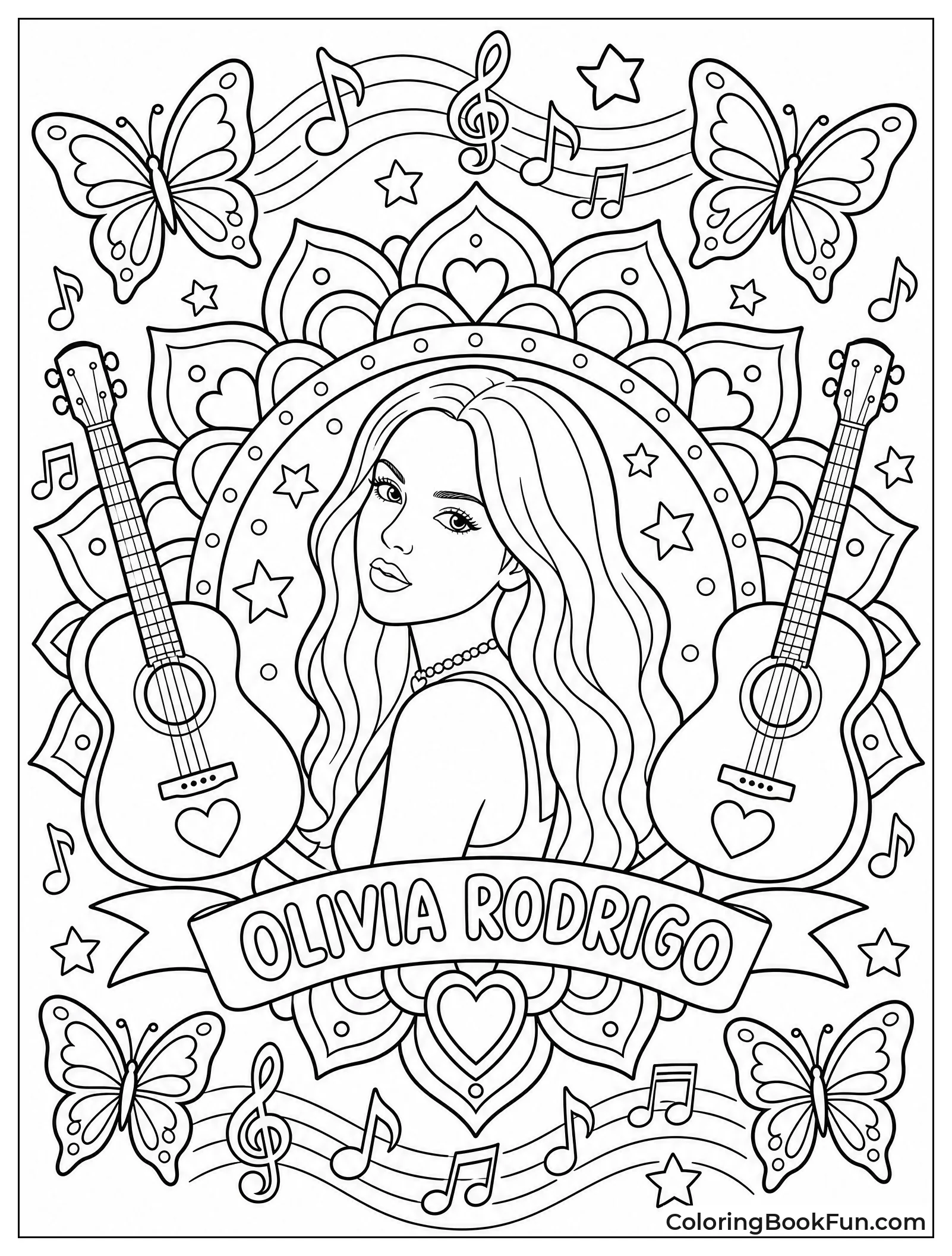 Mandala with Olivia and Butterflies