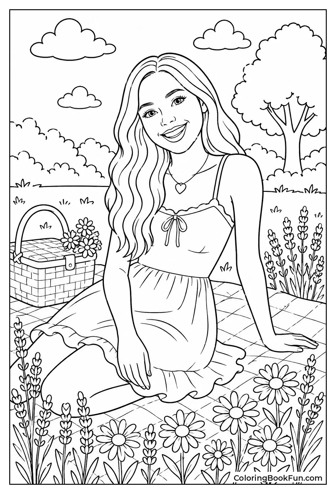 Olivia Picnics in Daisy Field
