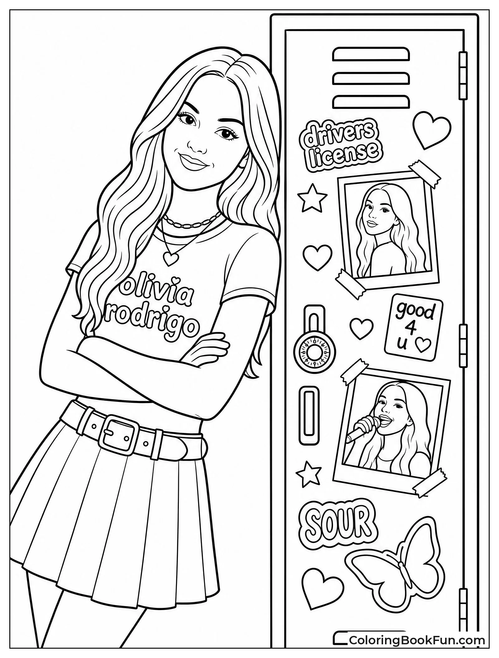 Olivia Leans on School Locker