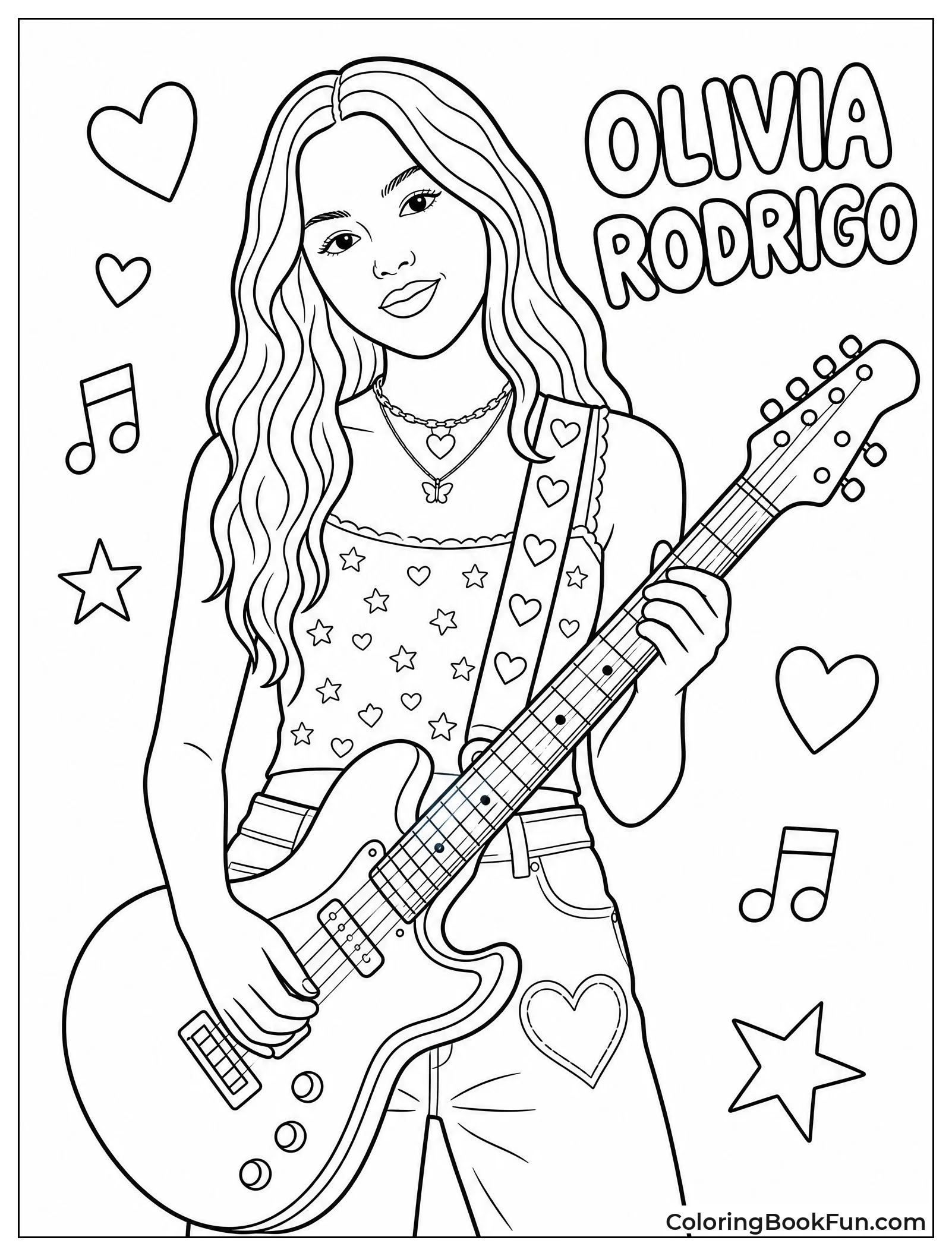 Olivia Holds Her Signature Guitar