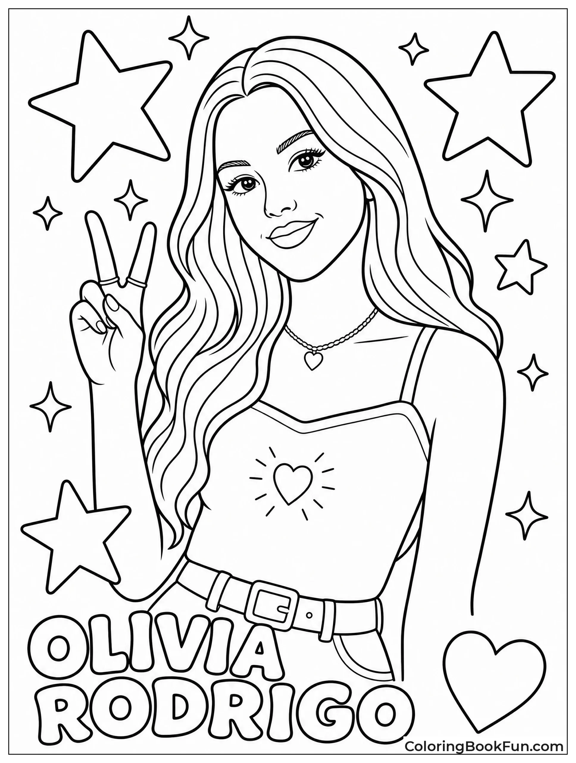 Olivia Makes Peace Sign with Stars