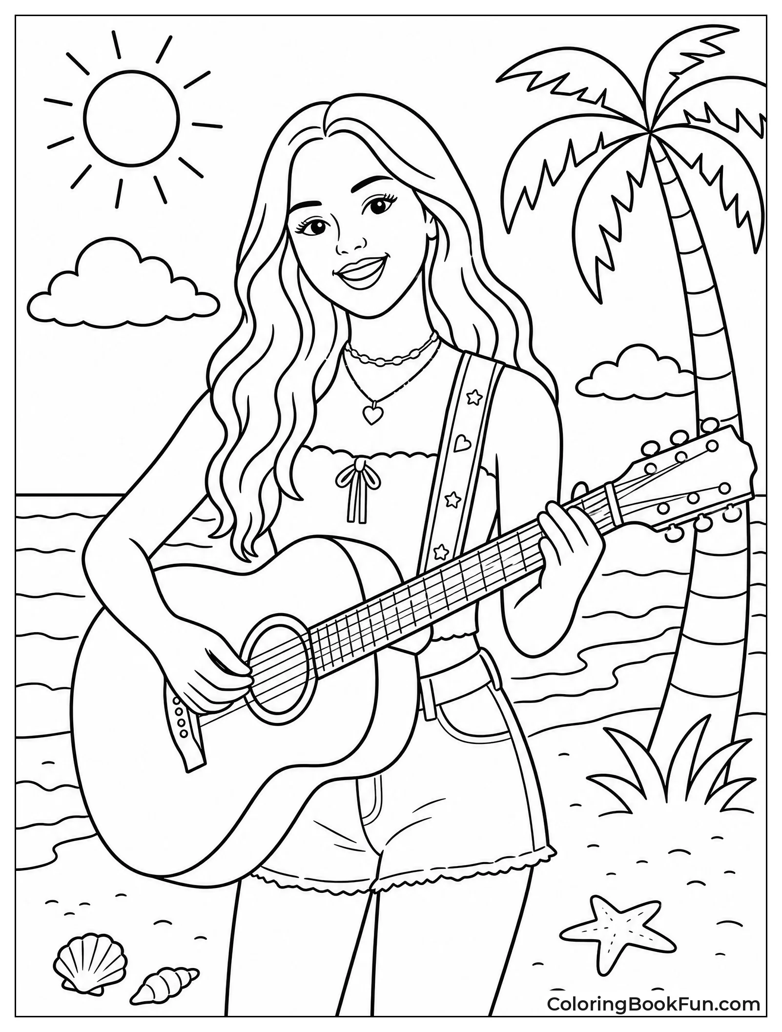 Olivia Plays Guitar on Beach