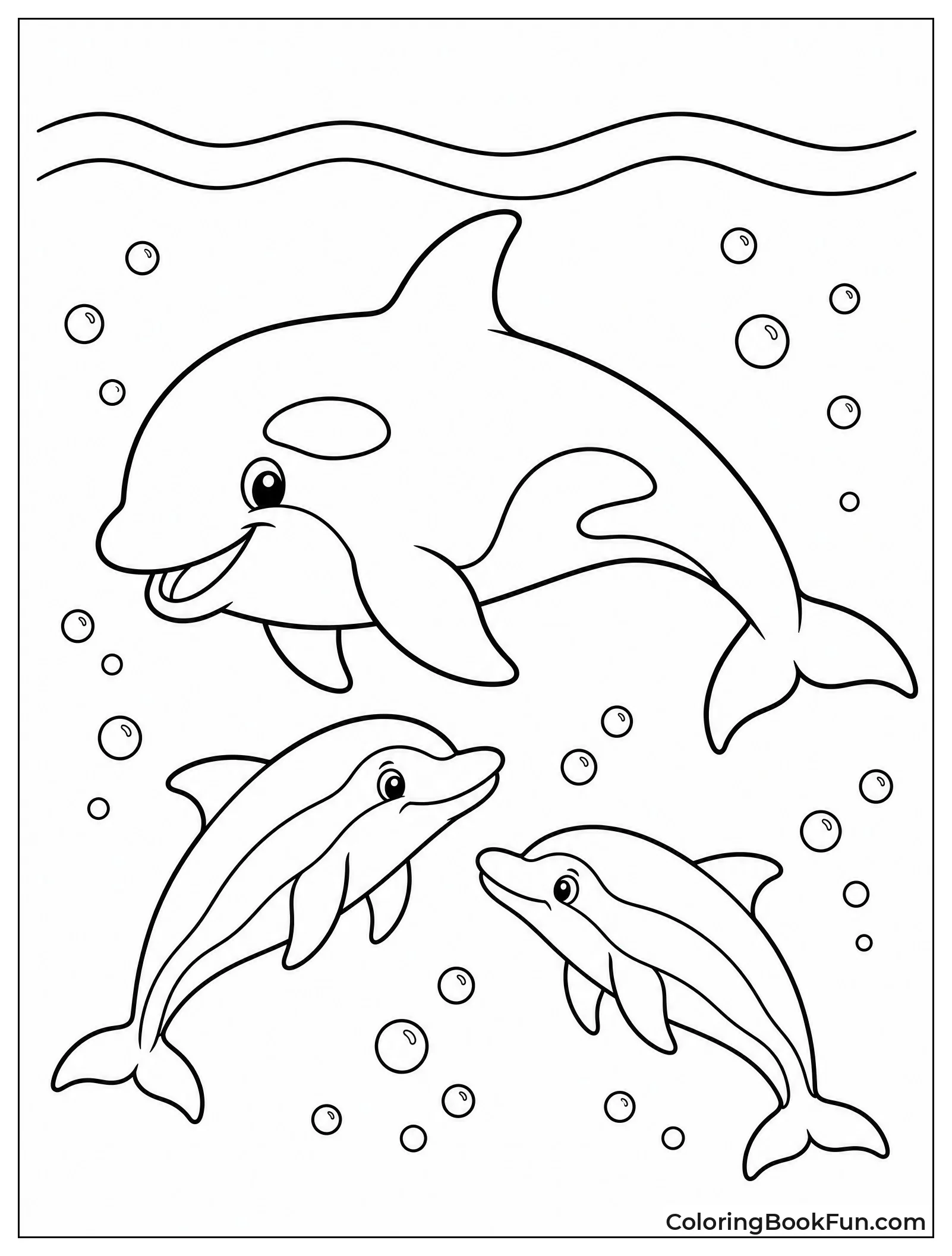 Orca Playing with Dolphin Friends