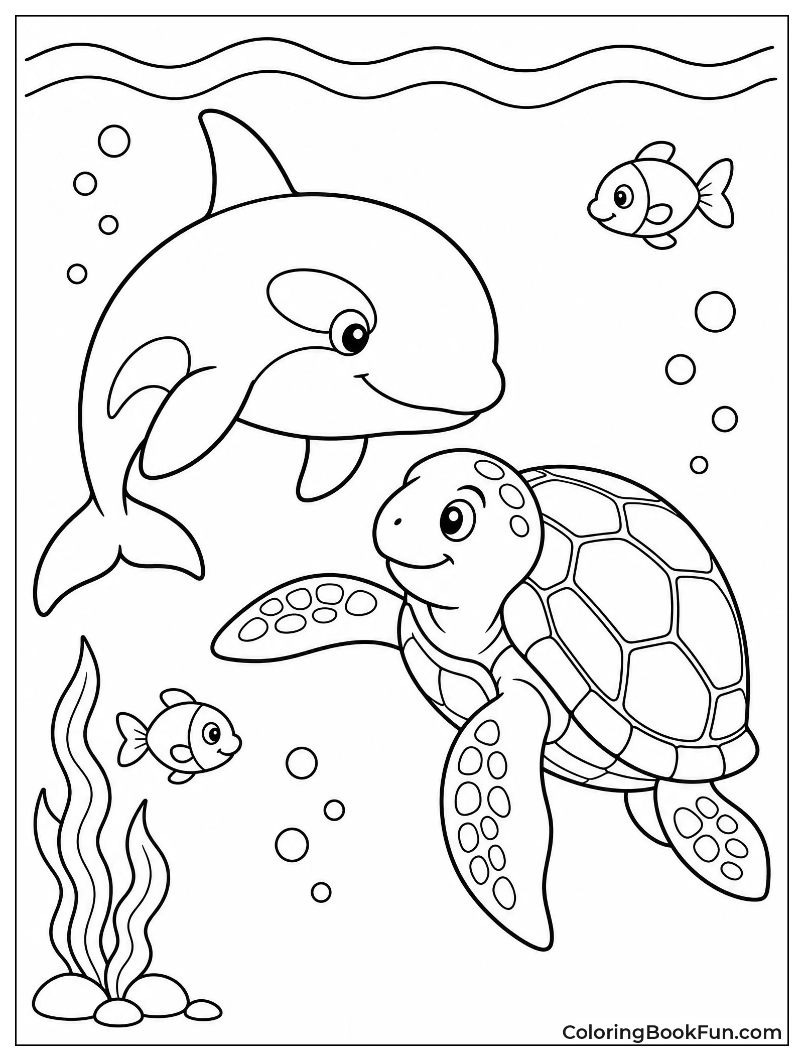 Orca Meeting a Sea Turtle