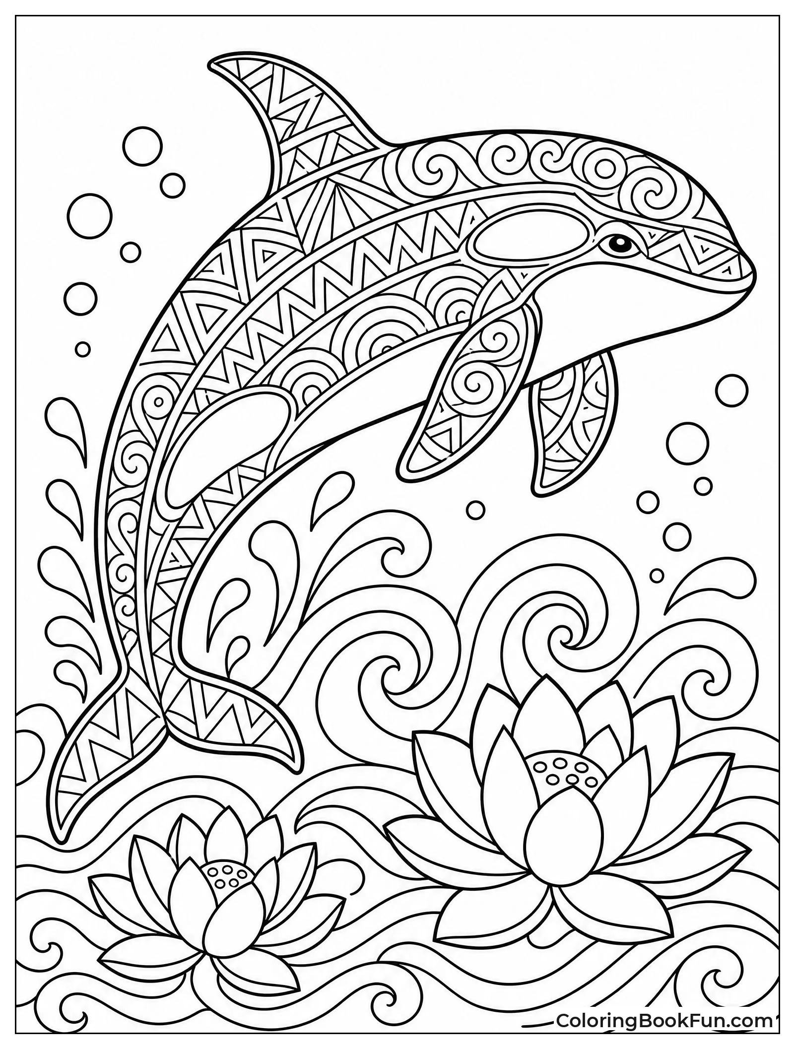 Orca Filled with Swirling Patterns