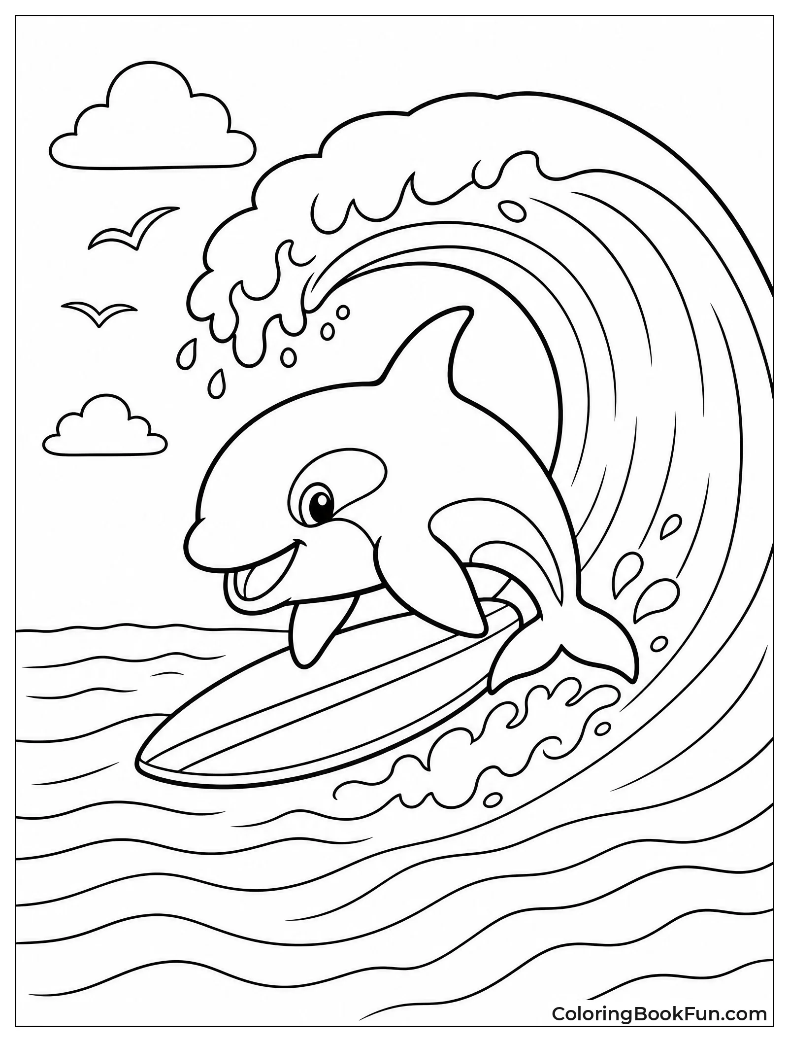 Orca Riding Inside Breaking Wave