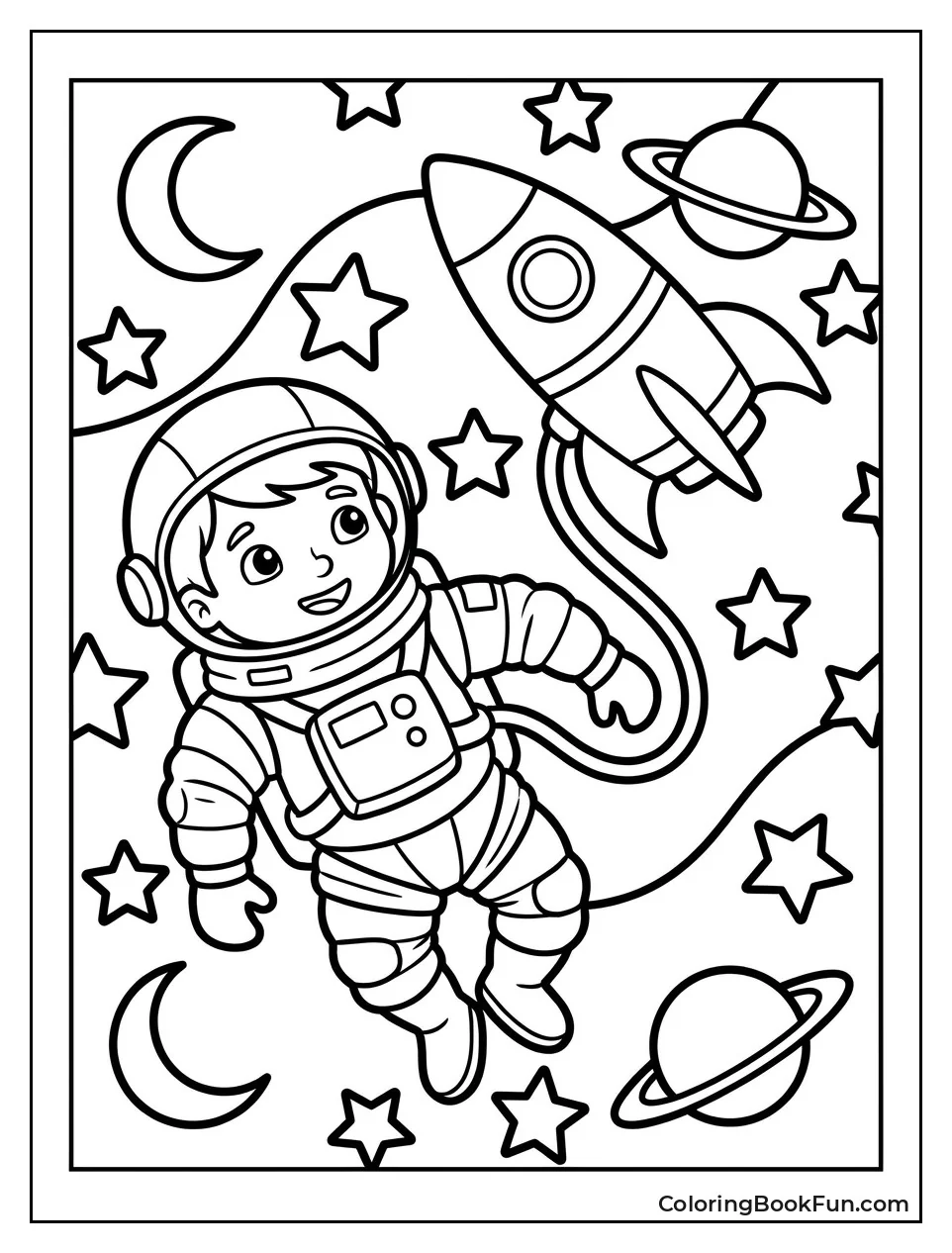 Astronaut Floating on a Tether