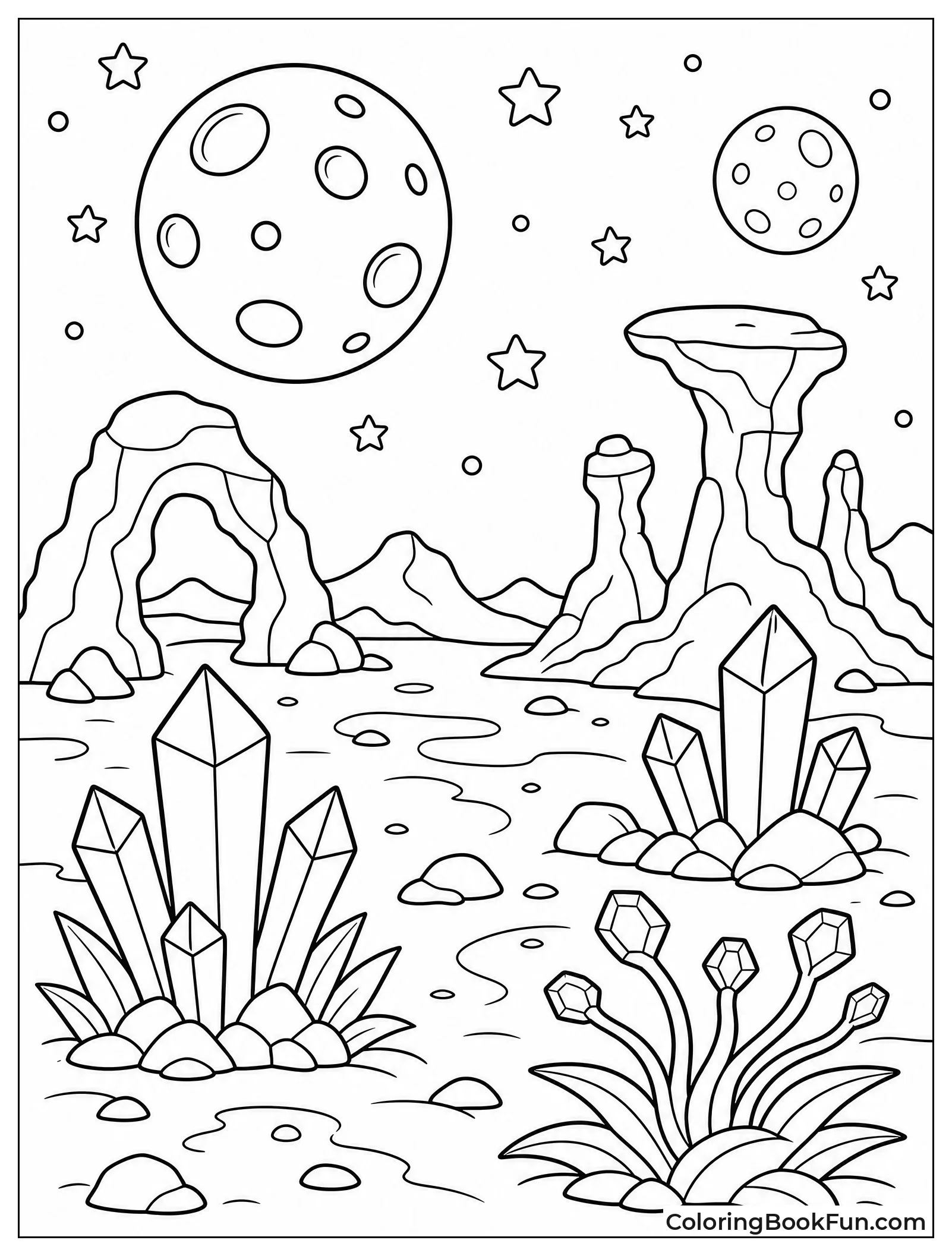 Alien Planet with Two Moons