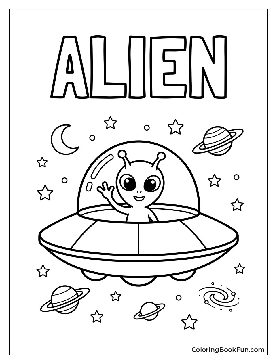 Alien Waving from a Flying Saucer