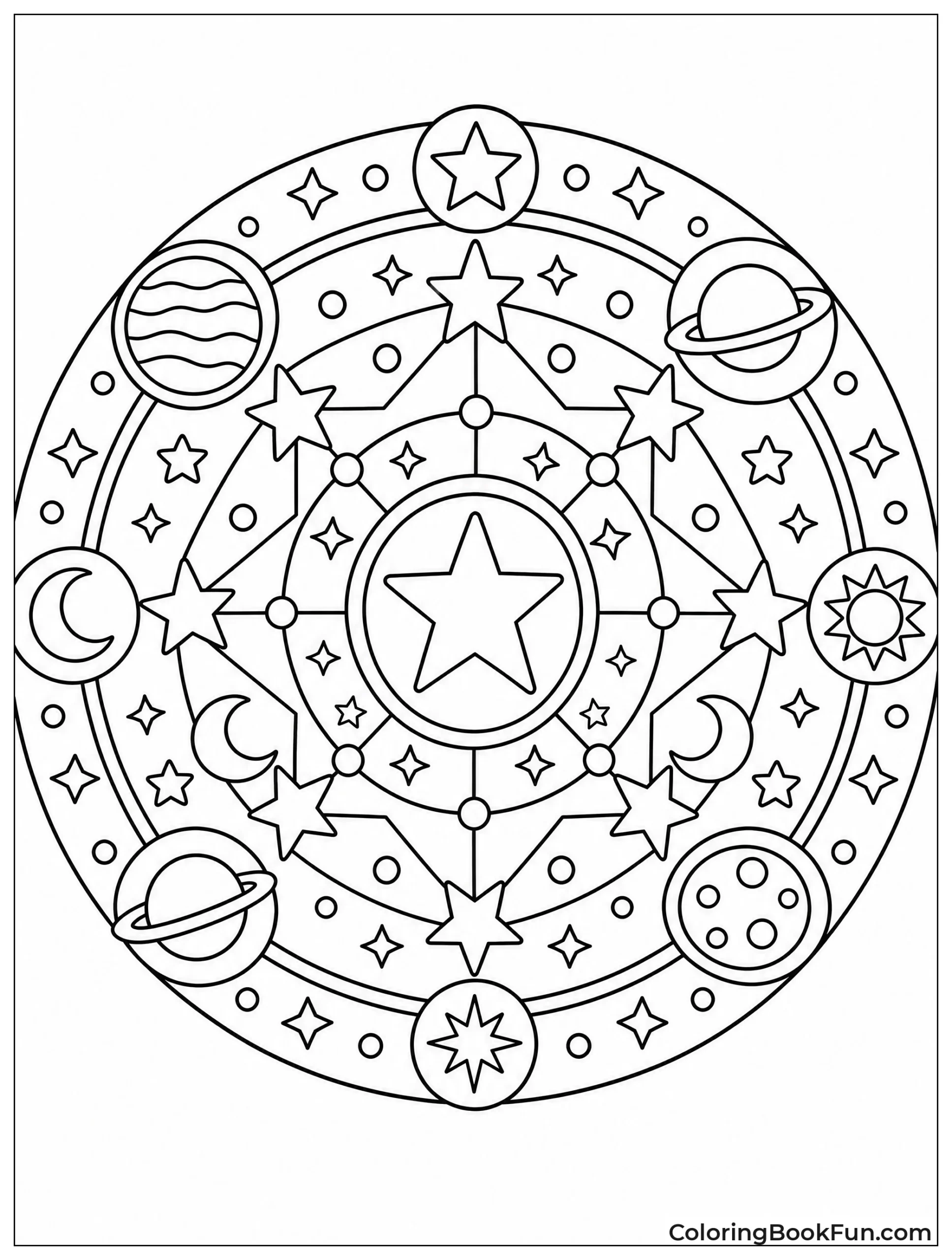 Zodiac Stars in a Mandala