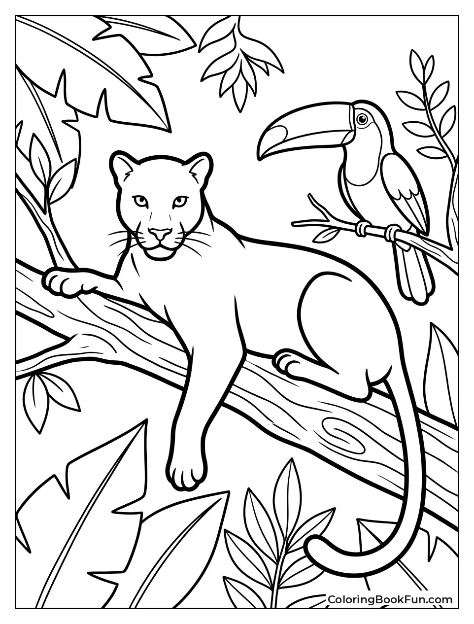 Panther and Toucan on Branch