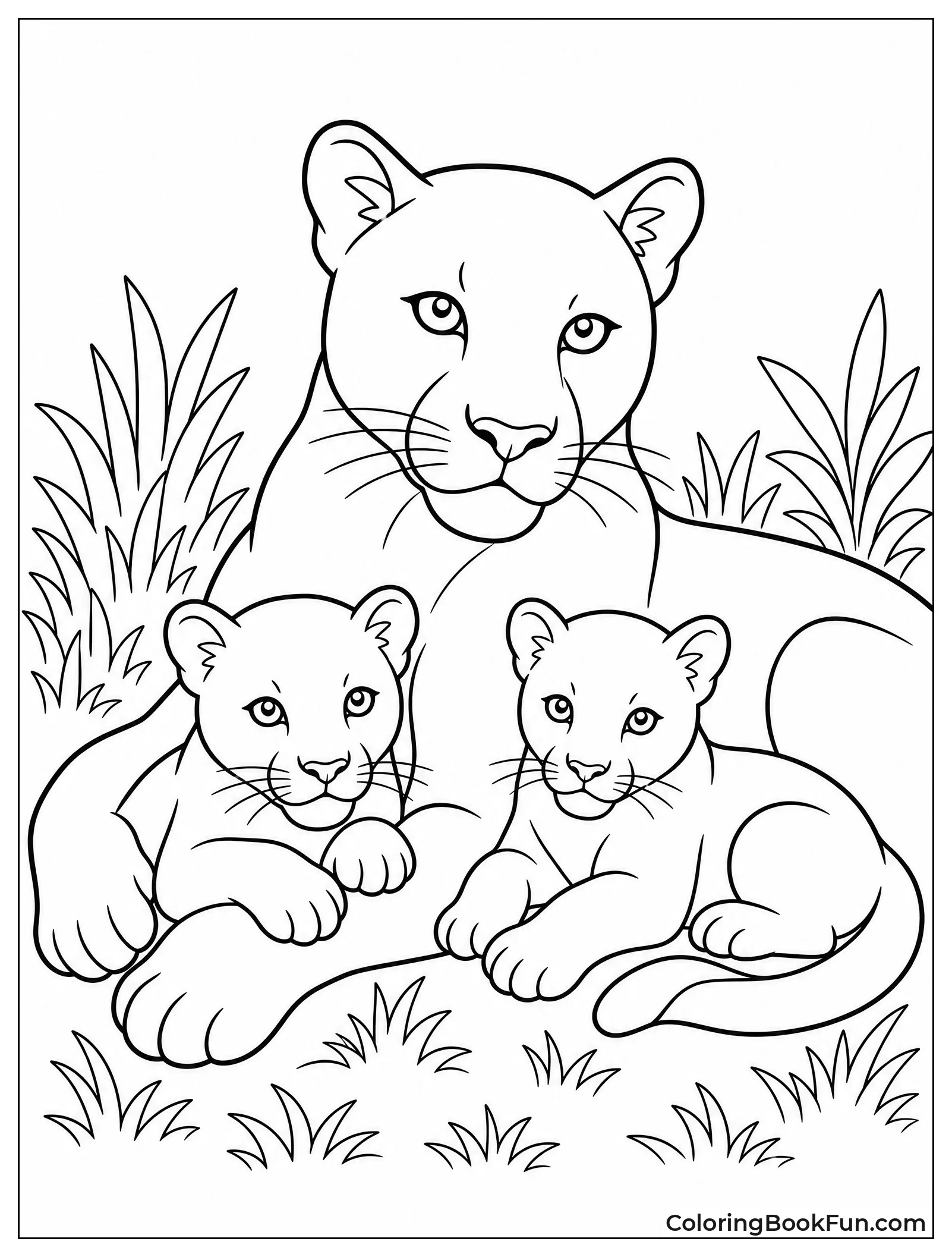 Panther Family Resting Together