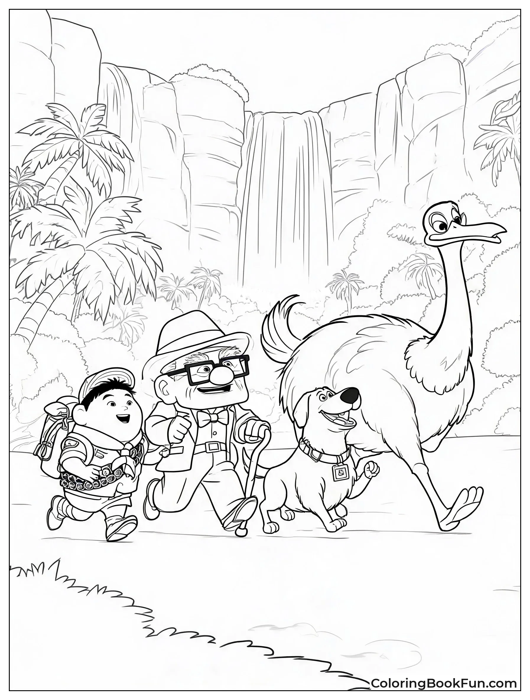 Group Runs Toward Paradise Falls