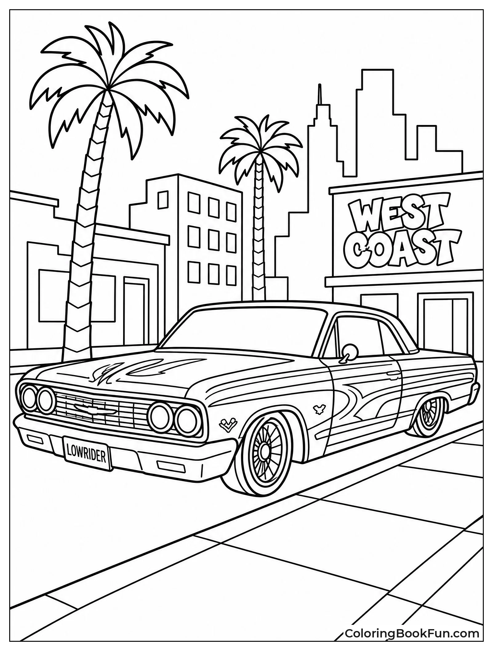 Lowrider Parks on City Street