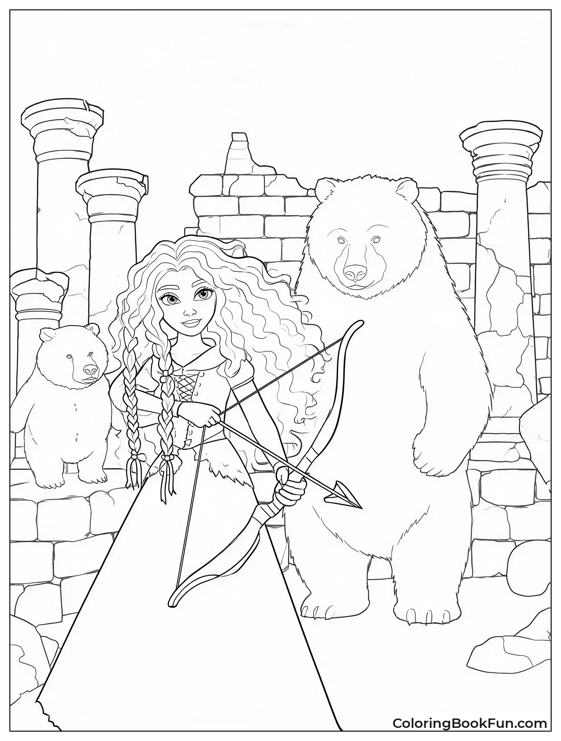 Merida Exploring near Bears and Ruins