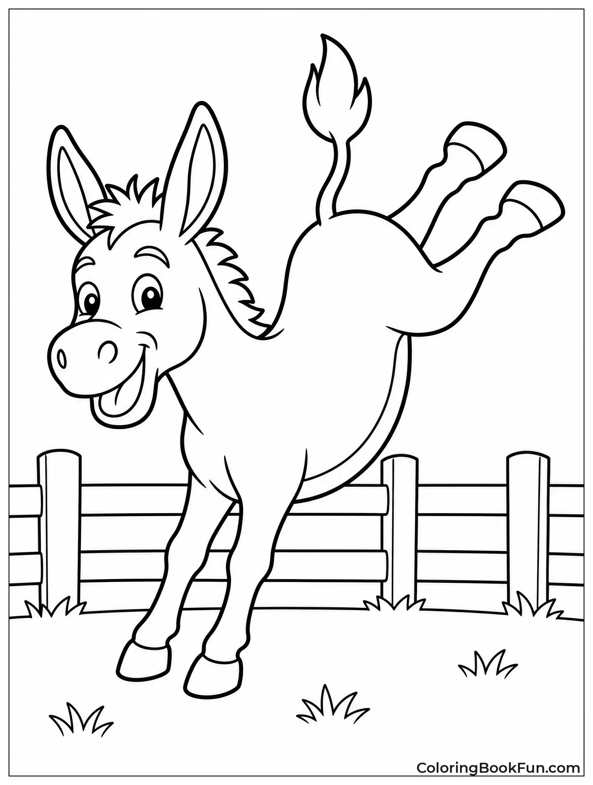 Donkey Kicks Legs Playfully