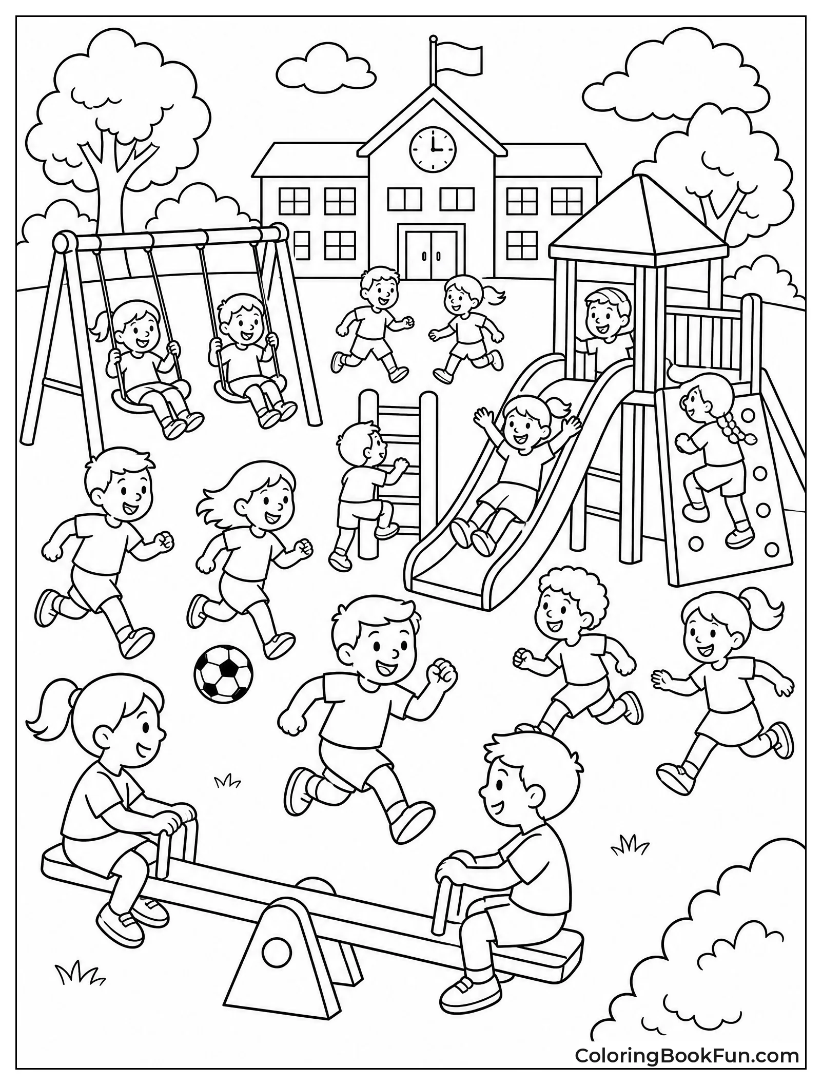 Kids Running Around During Recess