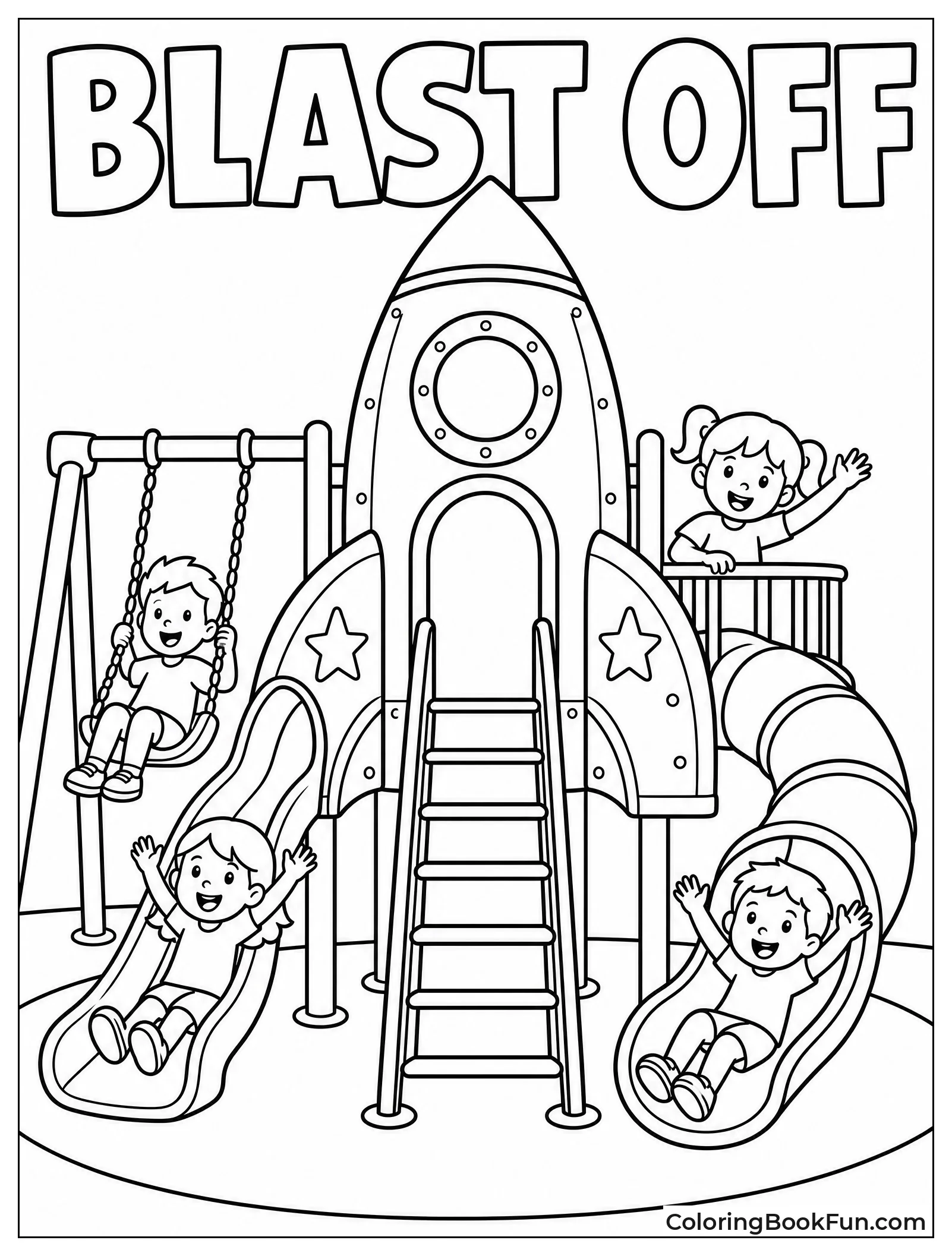 Rocket Ship Playground Slide