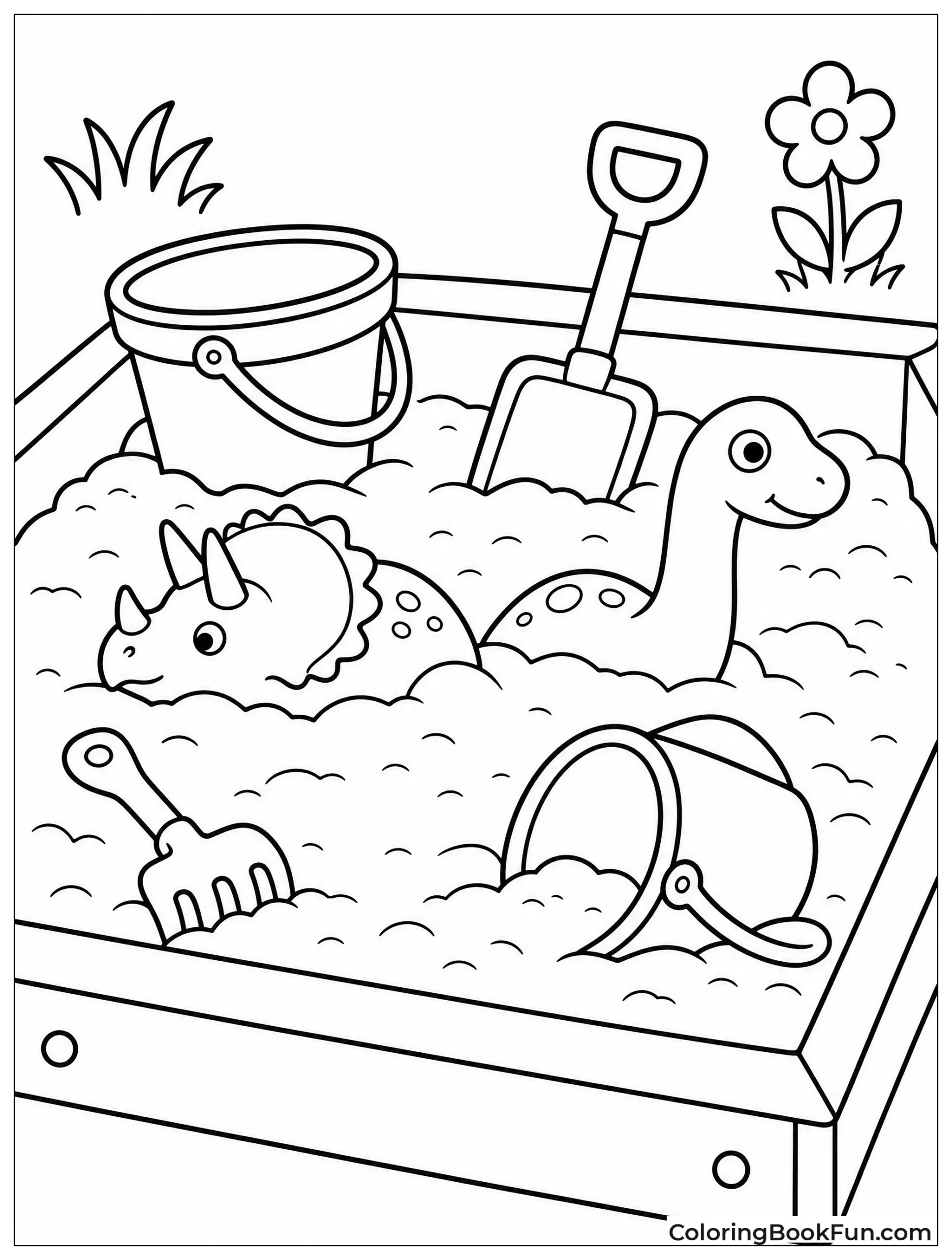 Toys Buried in Sandbox