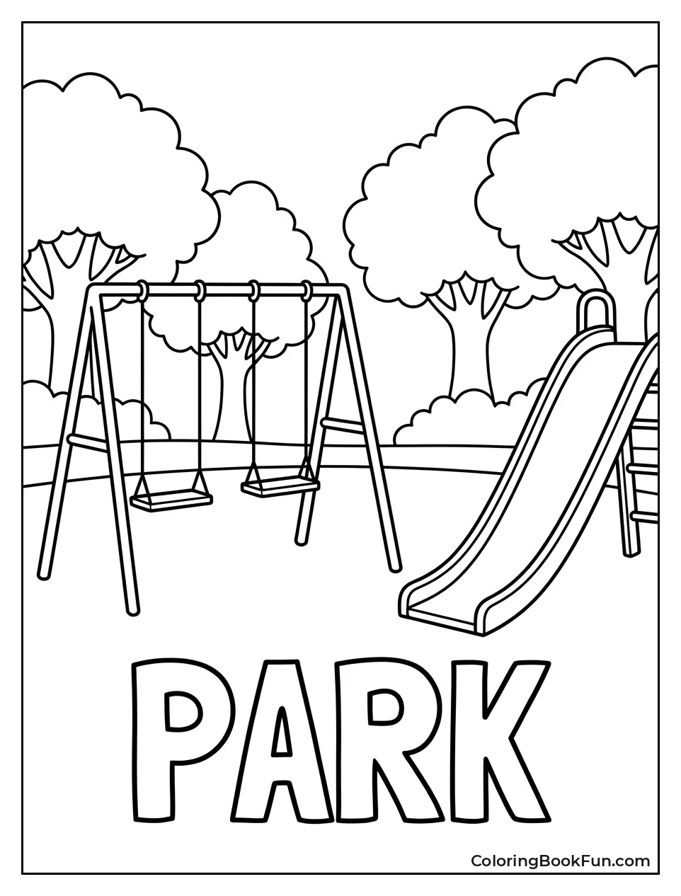 Park with Swings and Trees