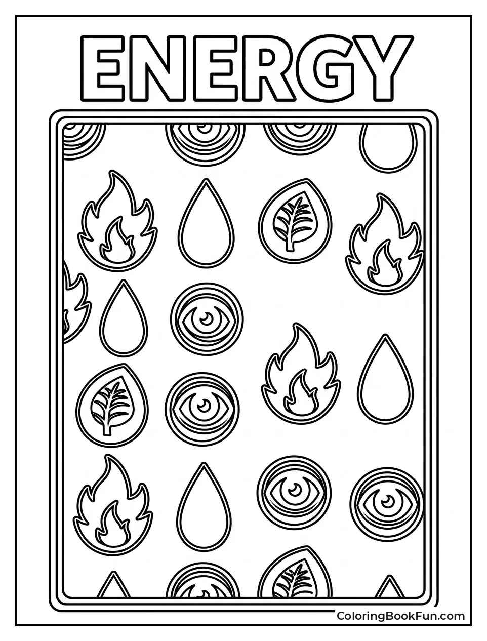 Pattern of Colorful Energy Symbols