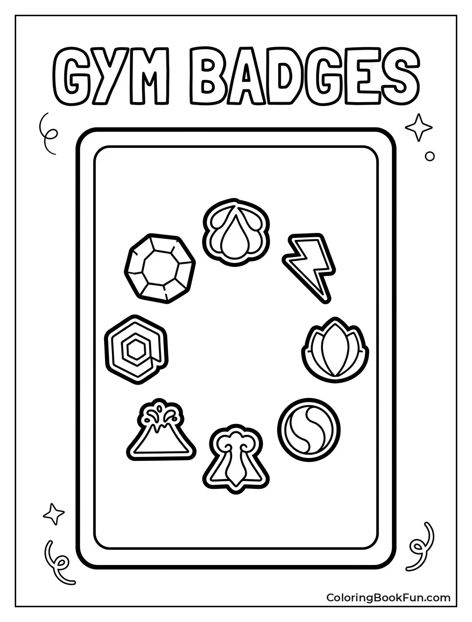 Kanto Gym Badges in Circle