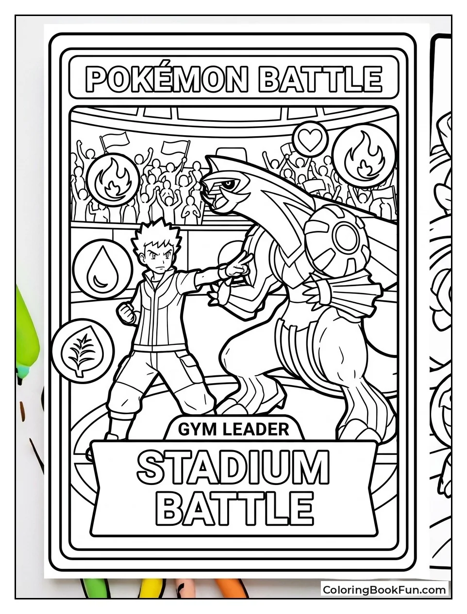 Gym Leader Battling in Stadium