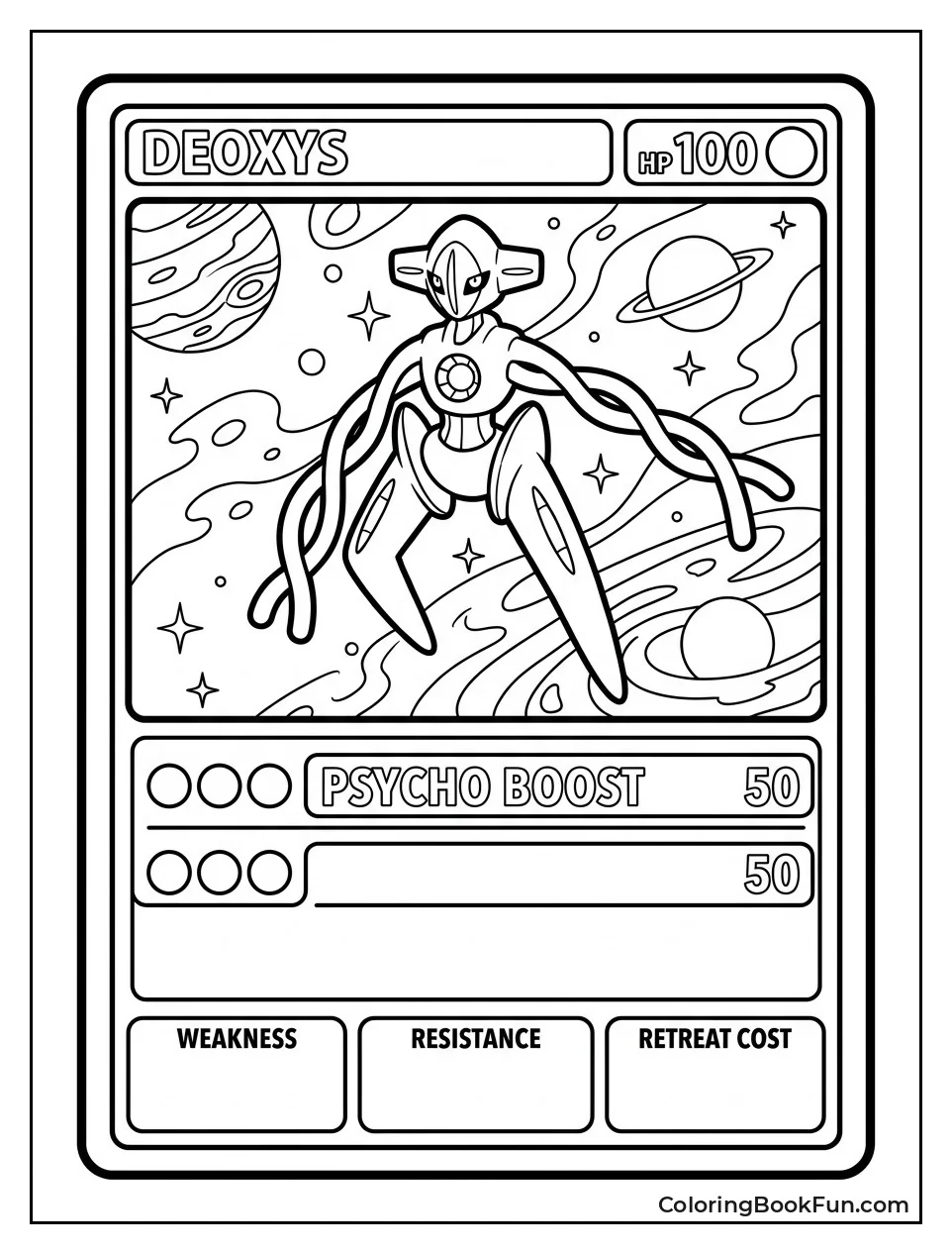 Deoxys Floating Among Space Planets