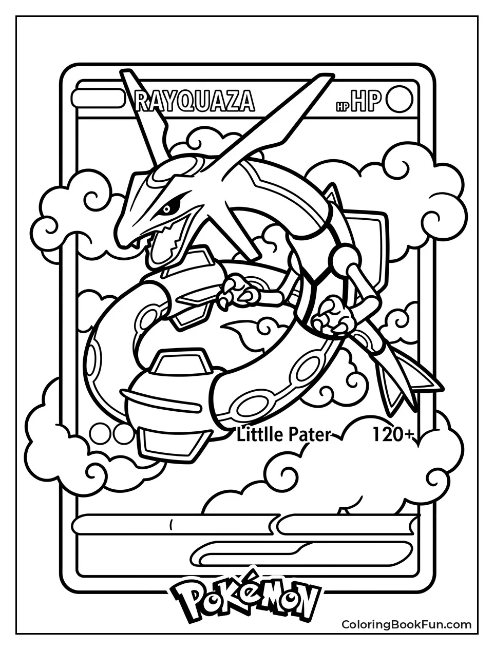 Rayquaza Coiling Through Fluffy Clouds