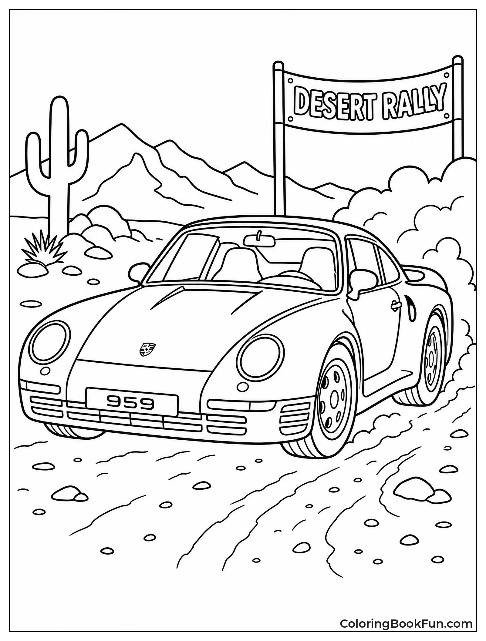 Porsche 959 Rallies In Desert