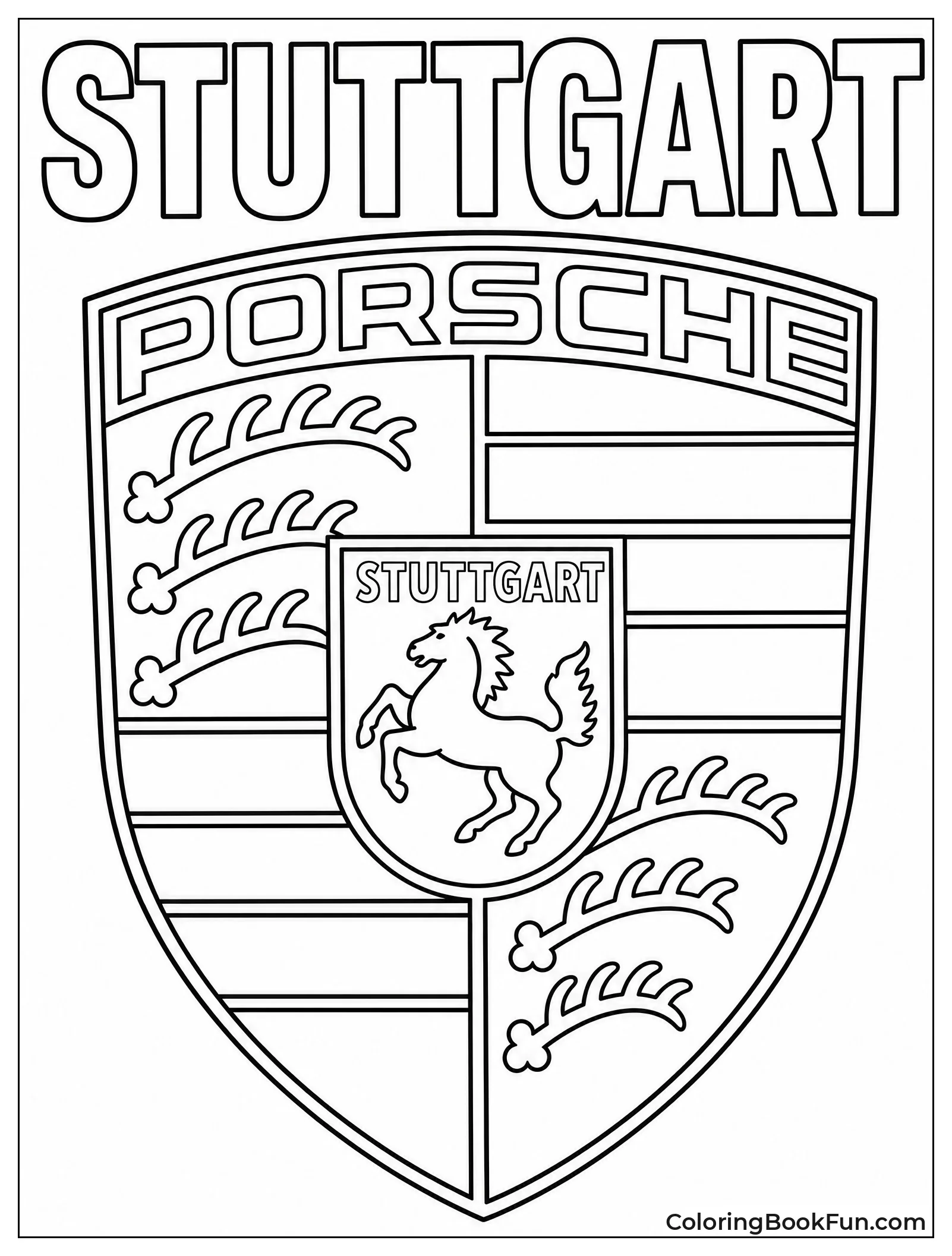 Large Porsche Crest Shows Horse