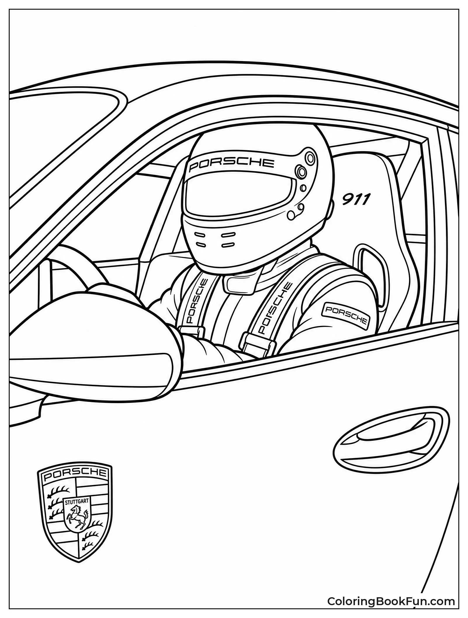 Driver Sits In Racing Cockpit