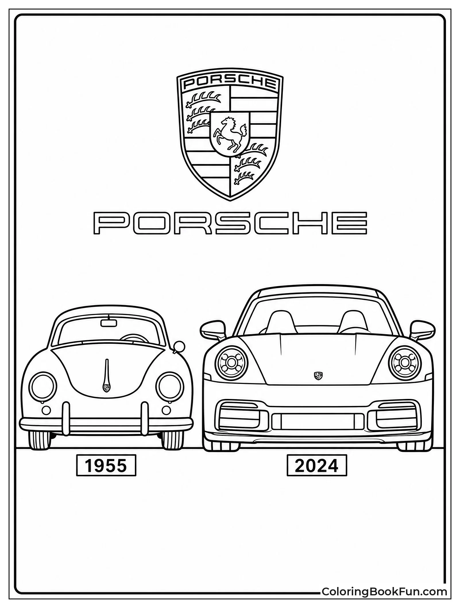 Small Old Porsche Next To Big New One