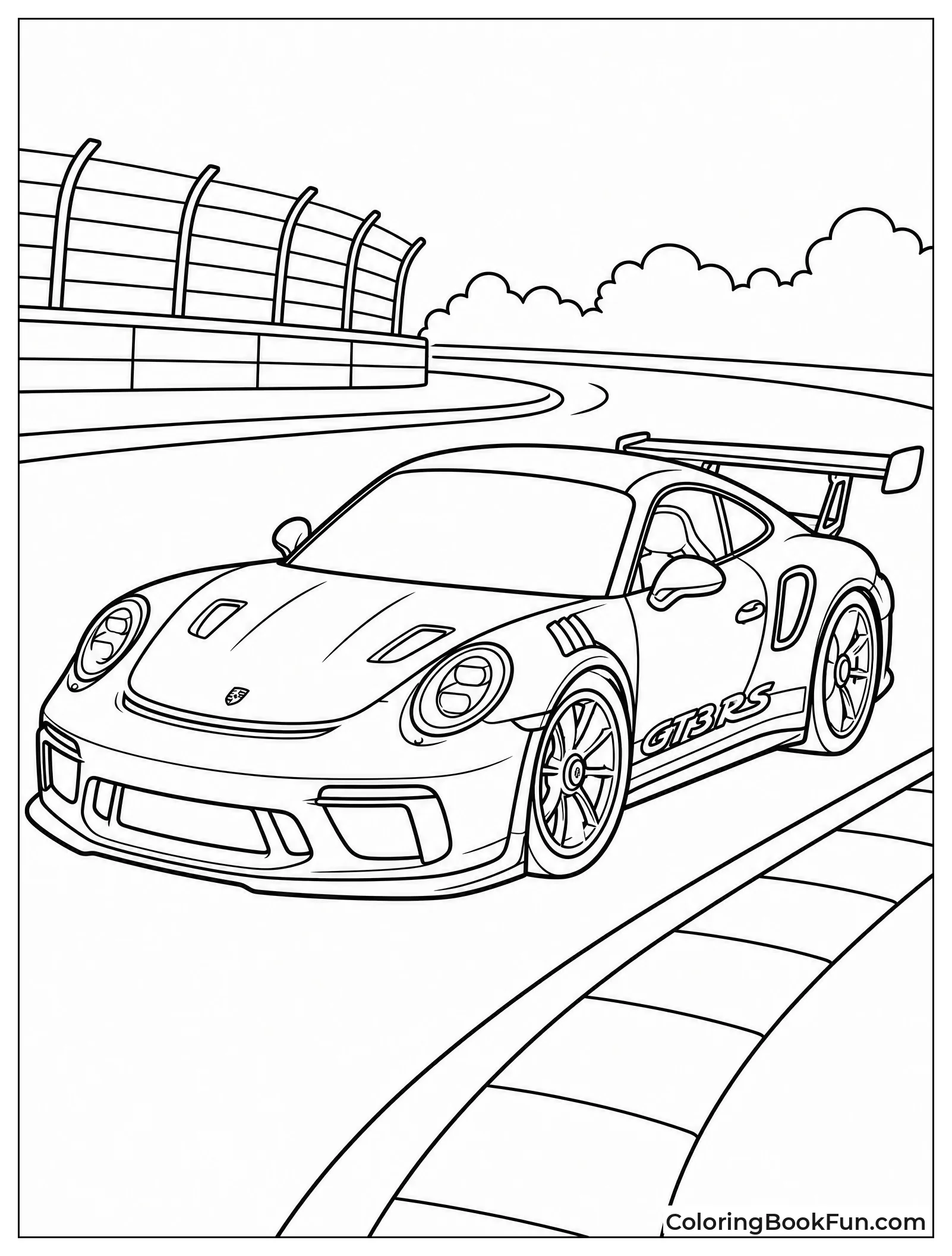 Gt3 Rs Speeds Around Track Curve